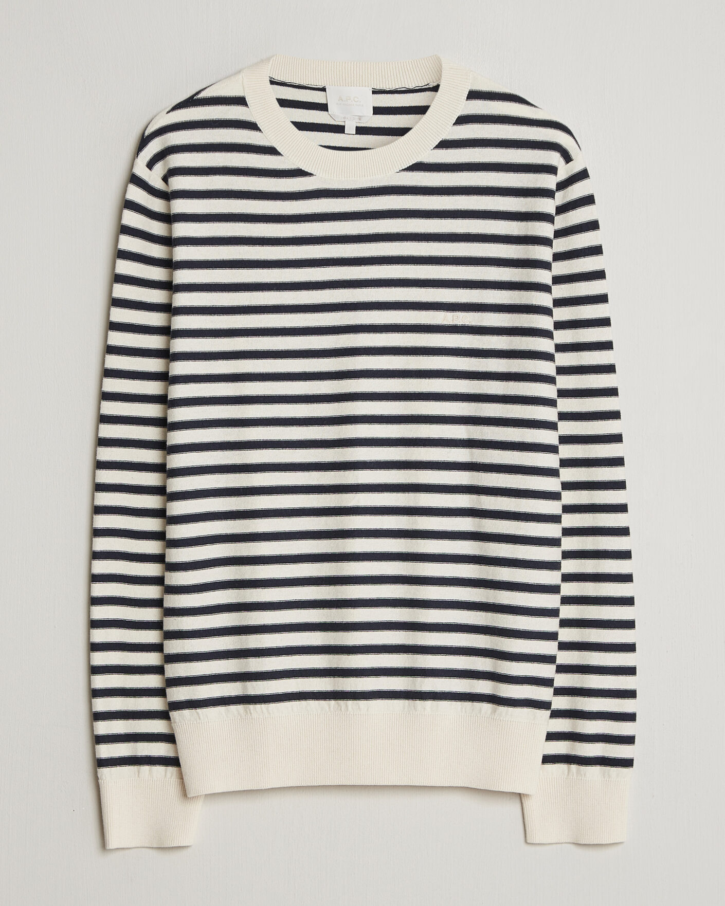 Homme | Pulls Et Tricots | A.P.C. | Paul Striped Knitted Sweater Ecru/Dark Navy