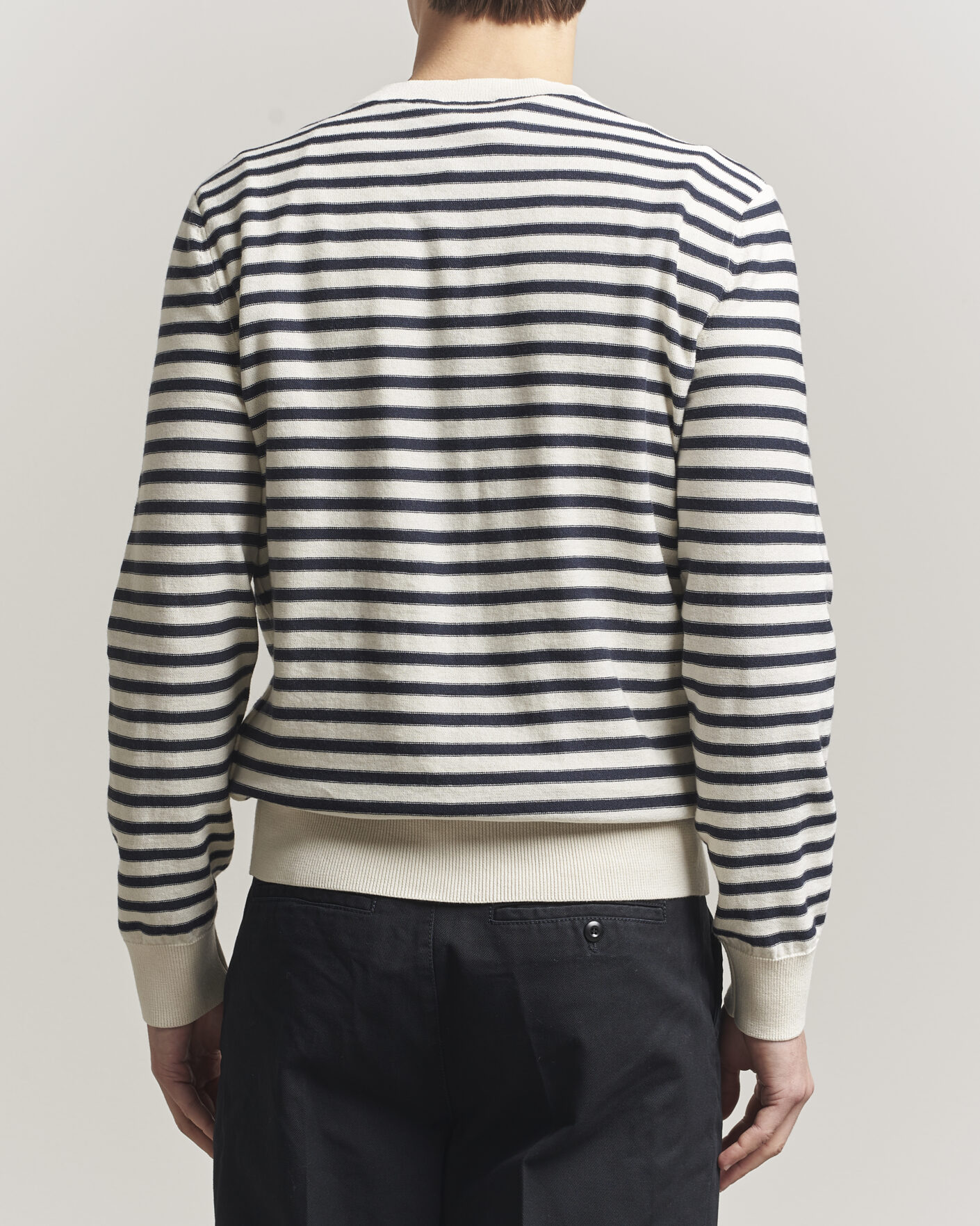 Homme | Pulls Et Tricots | A.P.C. | Paul Striped Knitted Sweater Ecru/Dark Navy