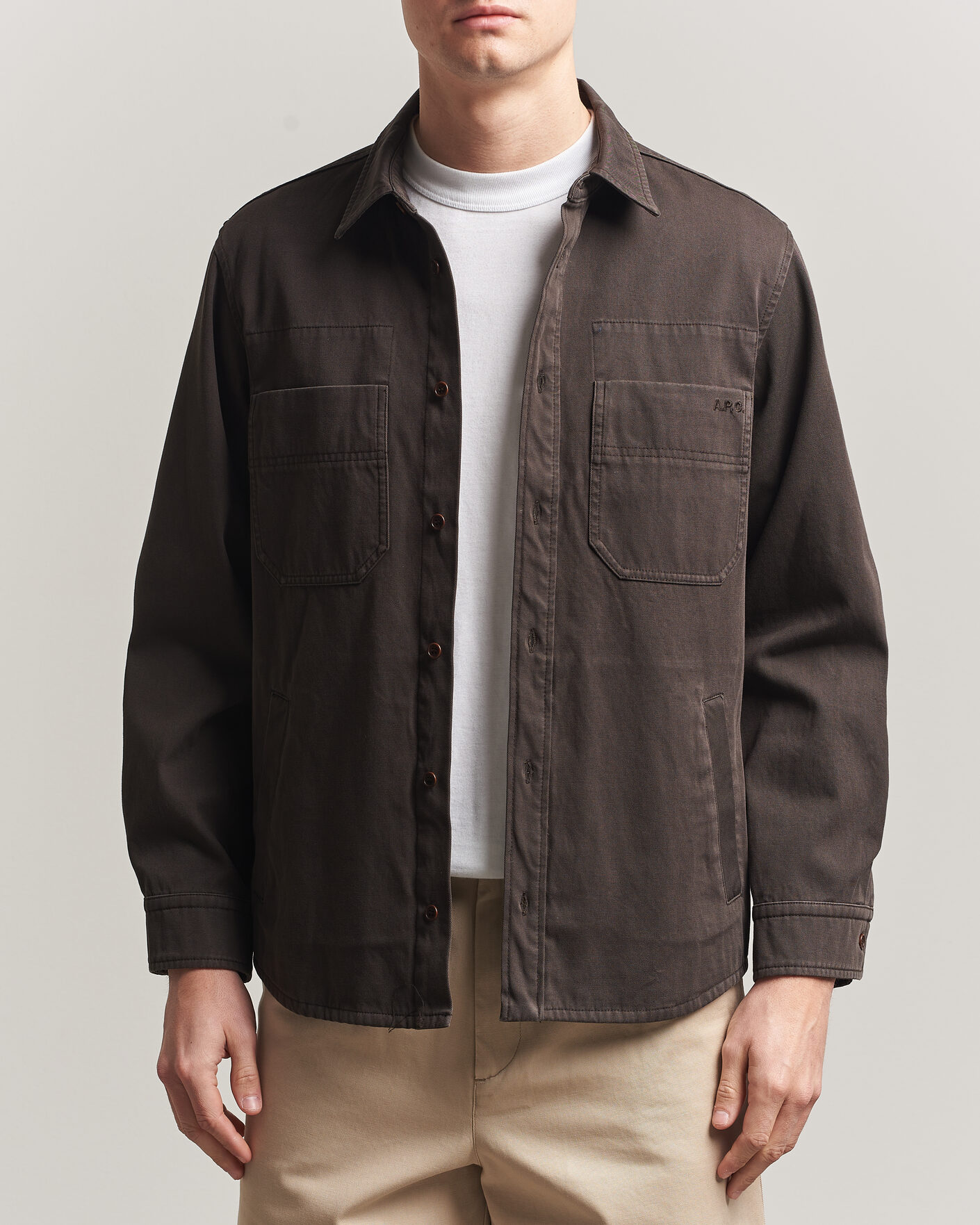 Homme | Chemises | A.P.C. | Noah Cotton Overshirt Dark Brown