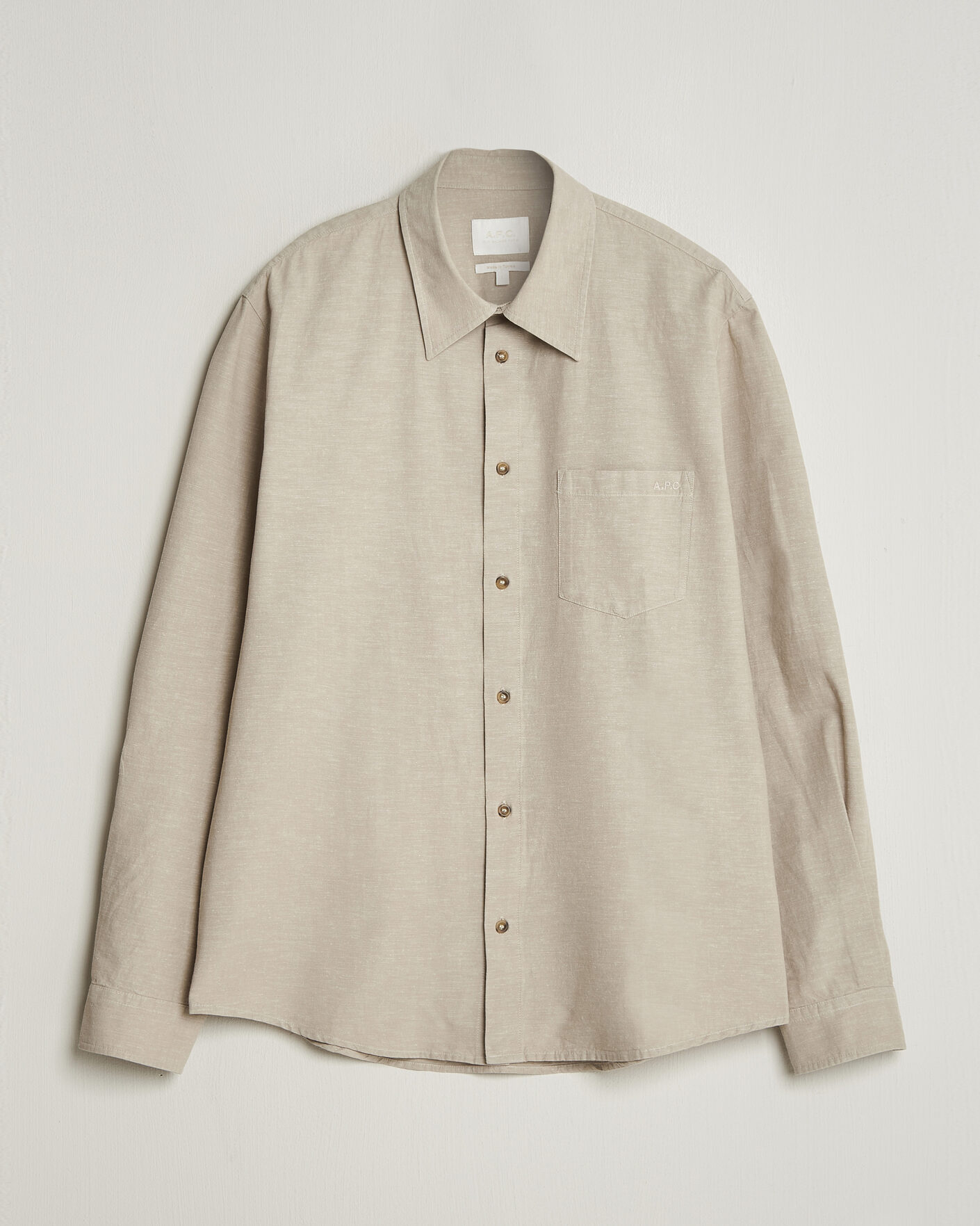 Homme | Chemises | A.P.C. | Harris Cotton/Linen Shirt Sage Green