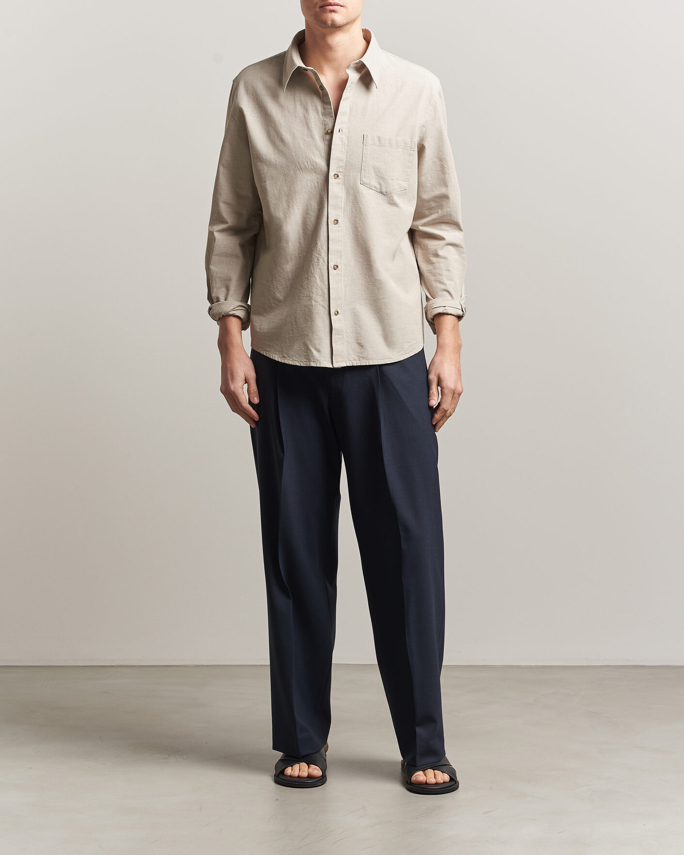 Homme | Chemises | A.P.C. | Harris Cotton/Linen Shirt Sage Green