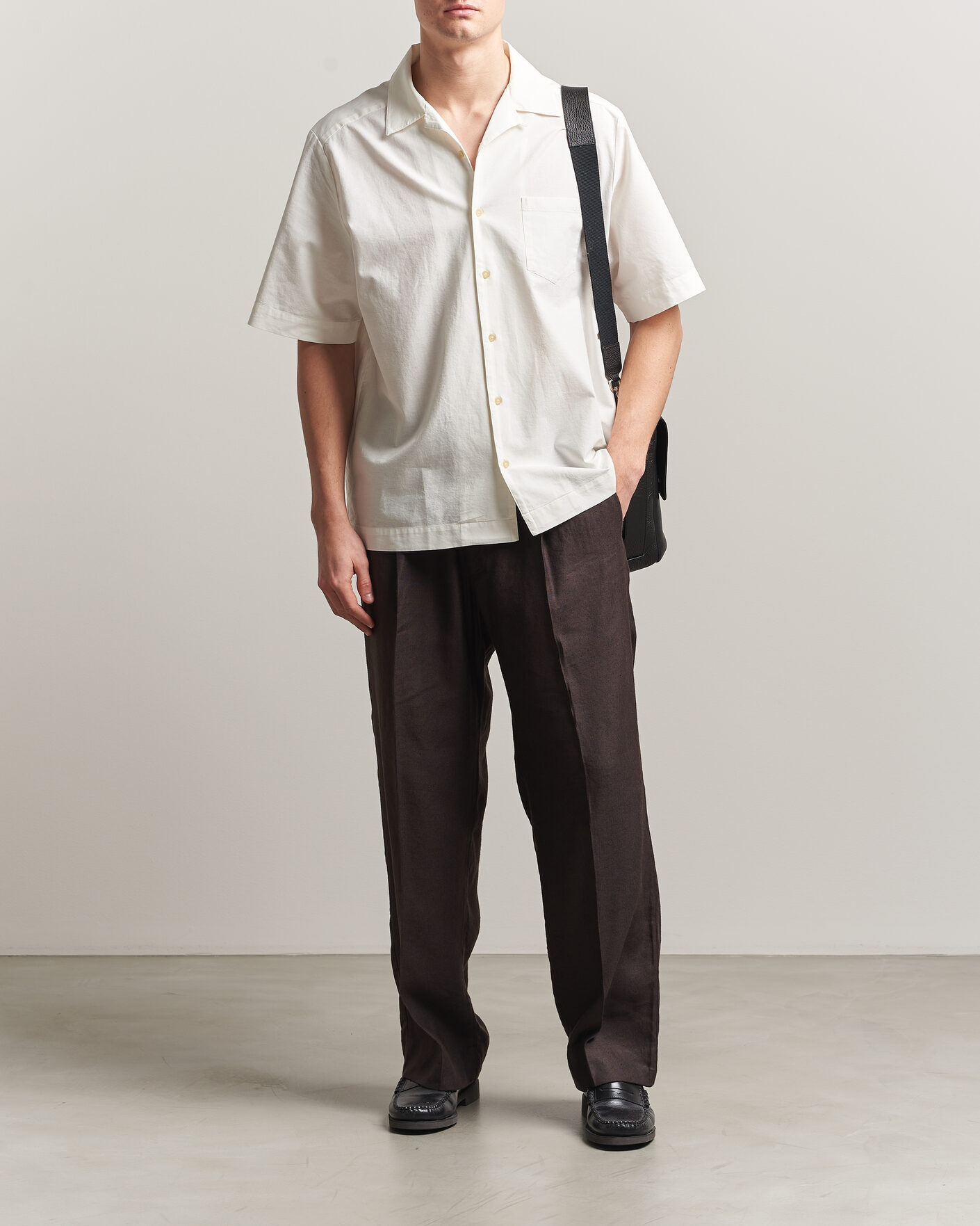 Homme | Chemises | A.P.C. | Jude Cotton/Linen Short Sleeve Shirt White