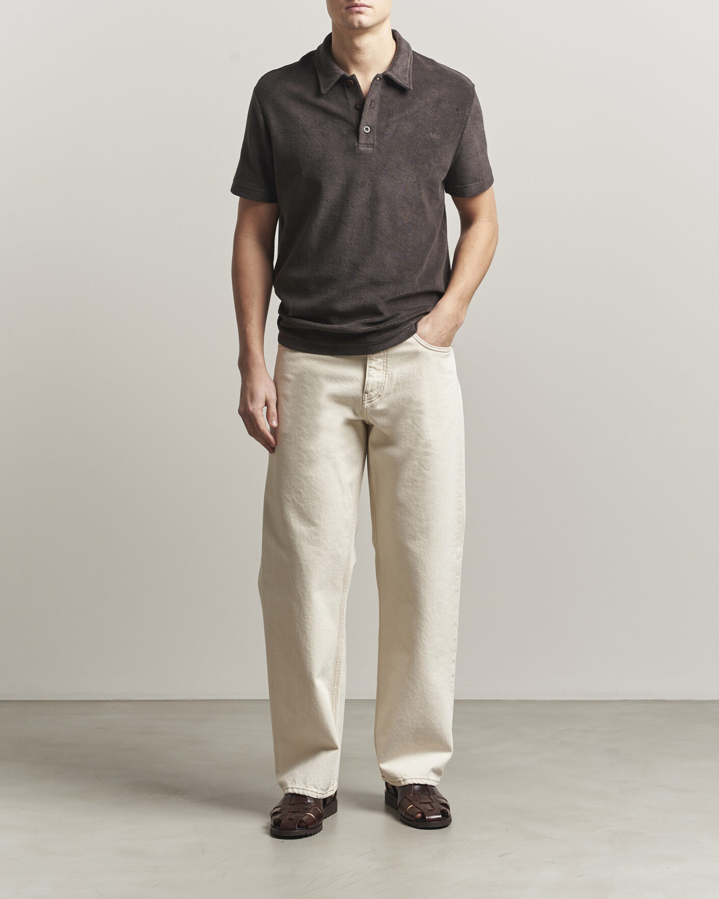 Homme | Polos | A.P.C. | Julian Cotton Knitted Polo Brown