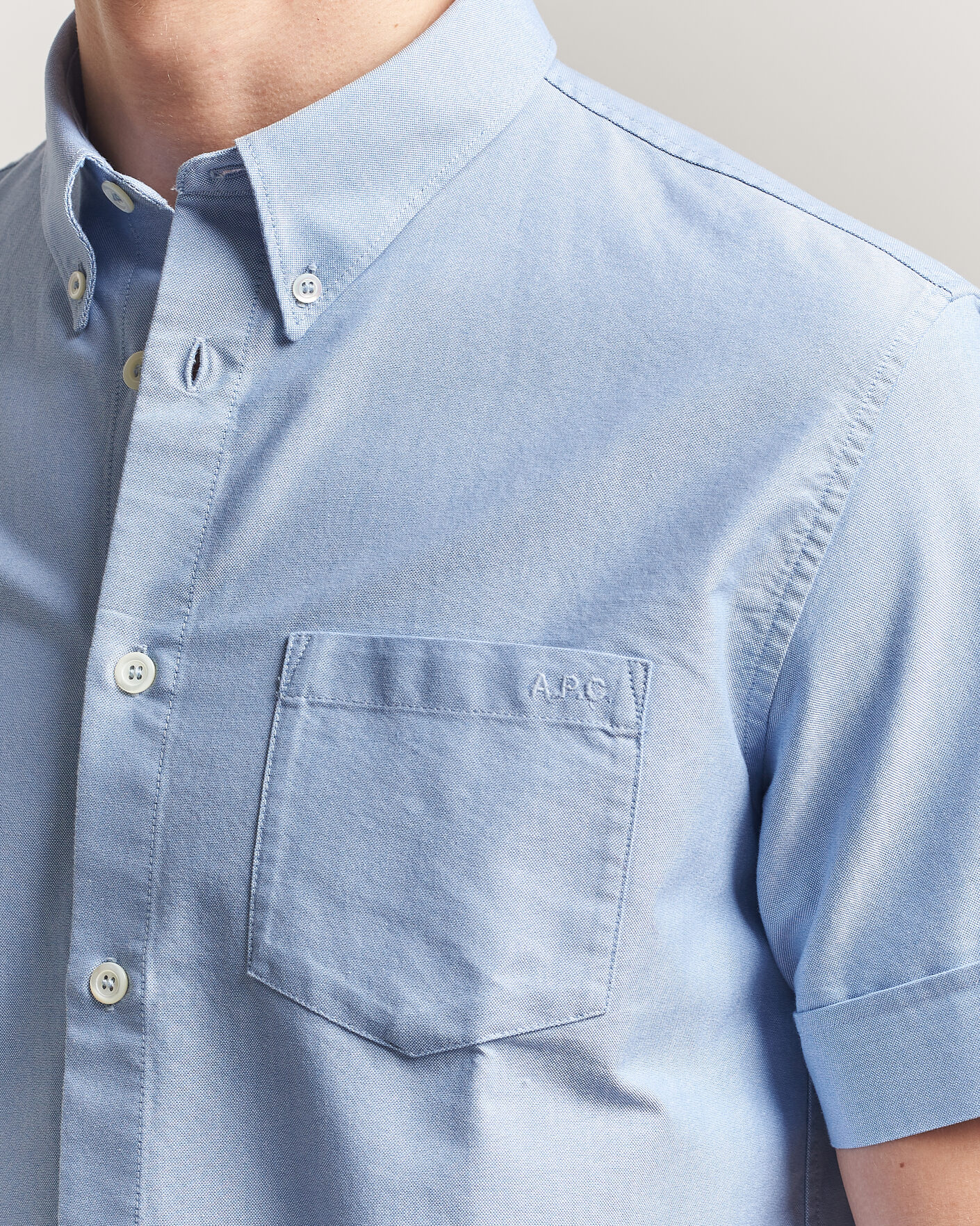 Homme | Chemises | A.P.C. | Jack Short Sleeve Shirt Light Blue