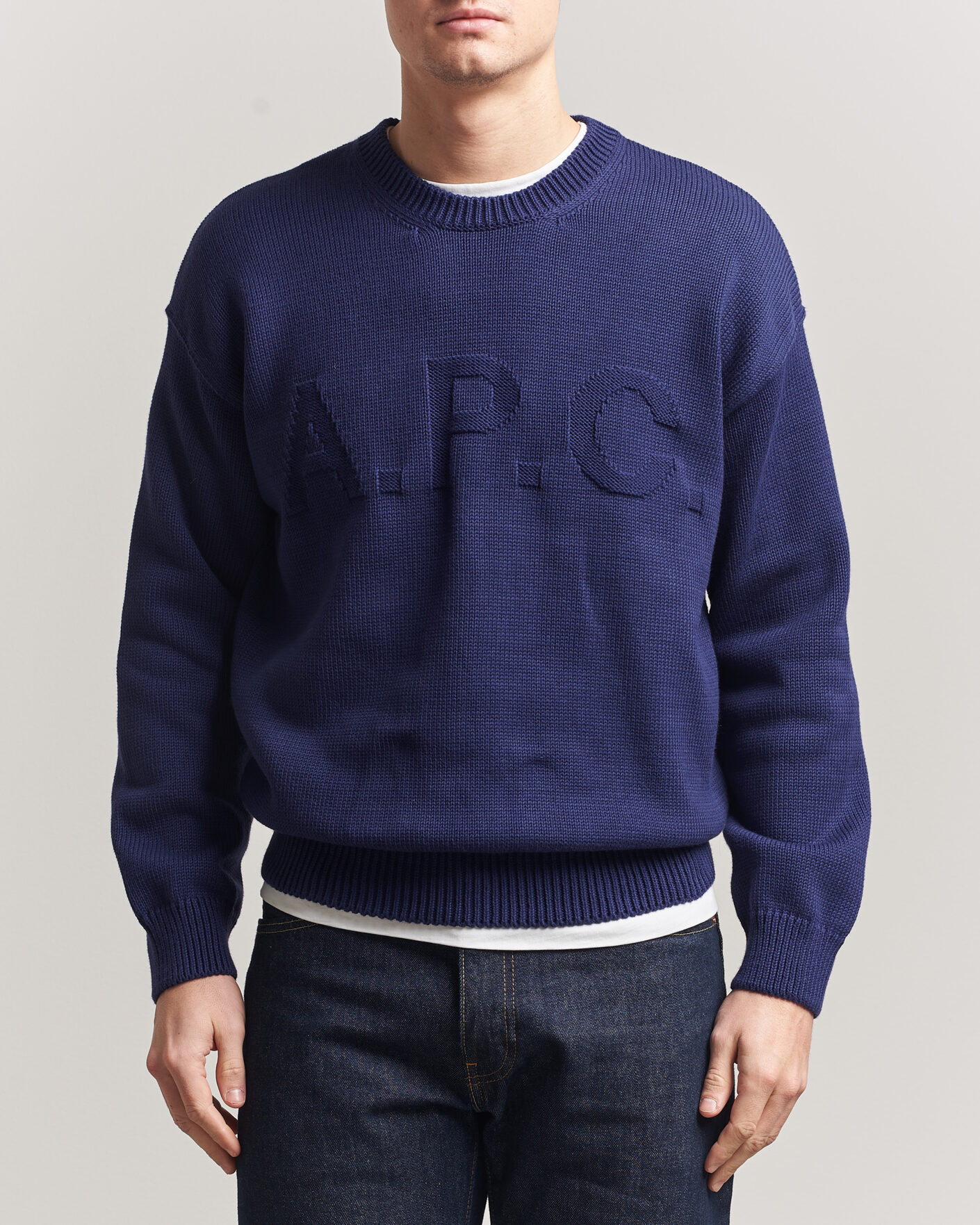 Homme | Pulls Et Tricots | A.P.C. | Leo Cotton Knitted Sweater Dark Blue