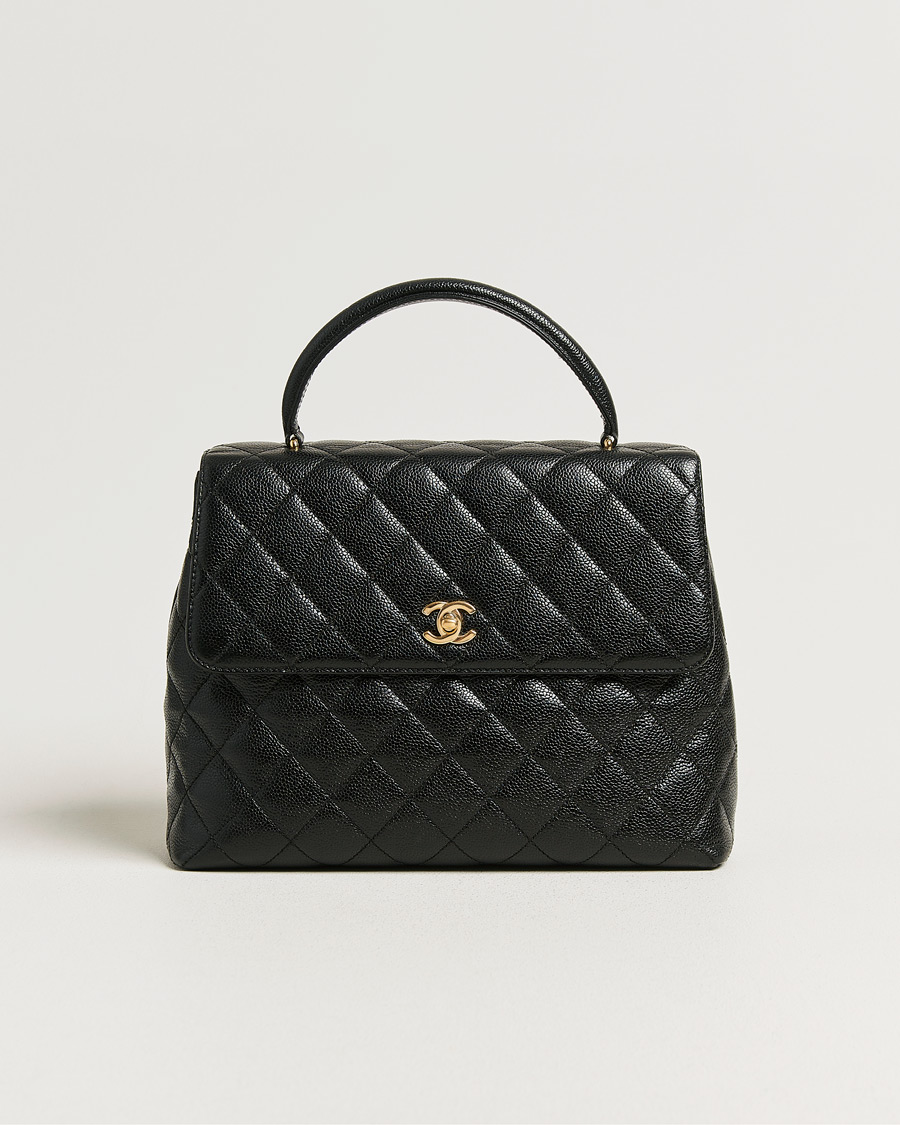 Homme | Pre-Owned & Vintage Bags | Chanel Pre-Owned | Kelly Top Handle Bag Caviar Black