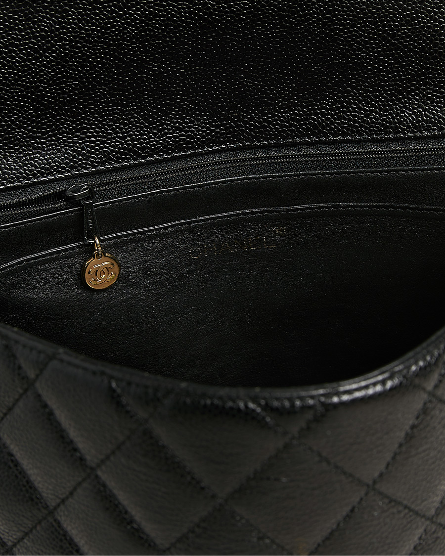 Homme | Pre-Owned & Vintage Bags | Chanel Pre-Owned | Kelly Top Handle Bag Caviar Black