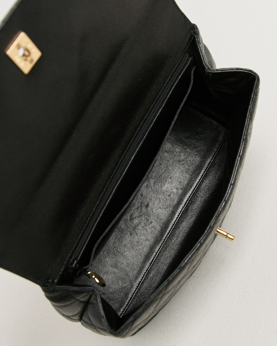 Homme | Pre-Owned & Vintage Bags | Chanel Pre-Owned | Kelly Top Handle Bag Caviar Black