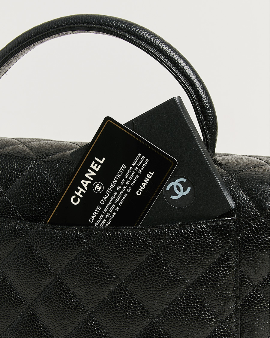 Homme | Pre-Owned & Vintage Bags | Chanel Pre-Owned | Kelly Top Handle Bag Caviar Black