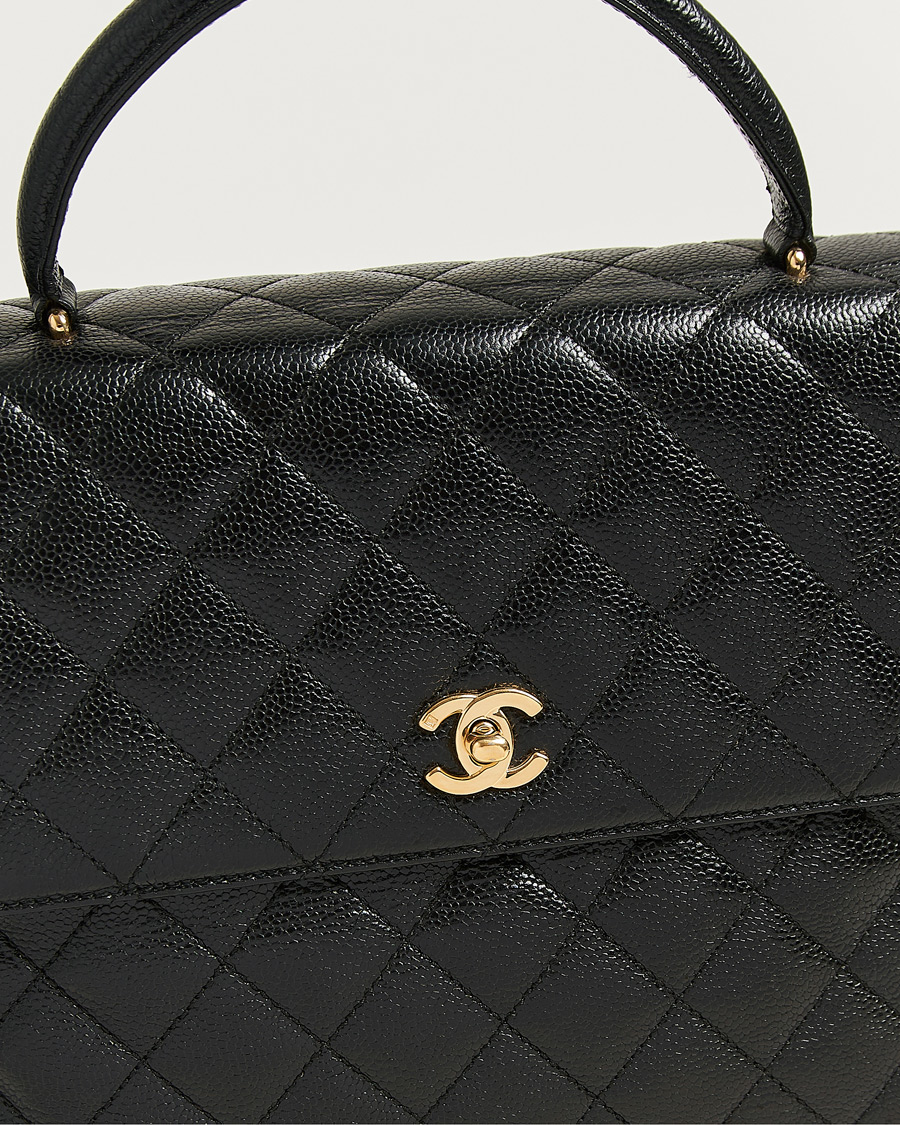 Homme | Pre-Owned & Vintage Bags | Chanel Pre-Owned | Kelly Top Handle Bag Caviar Black