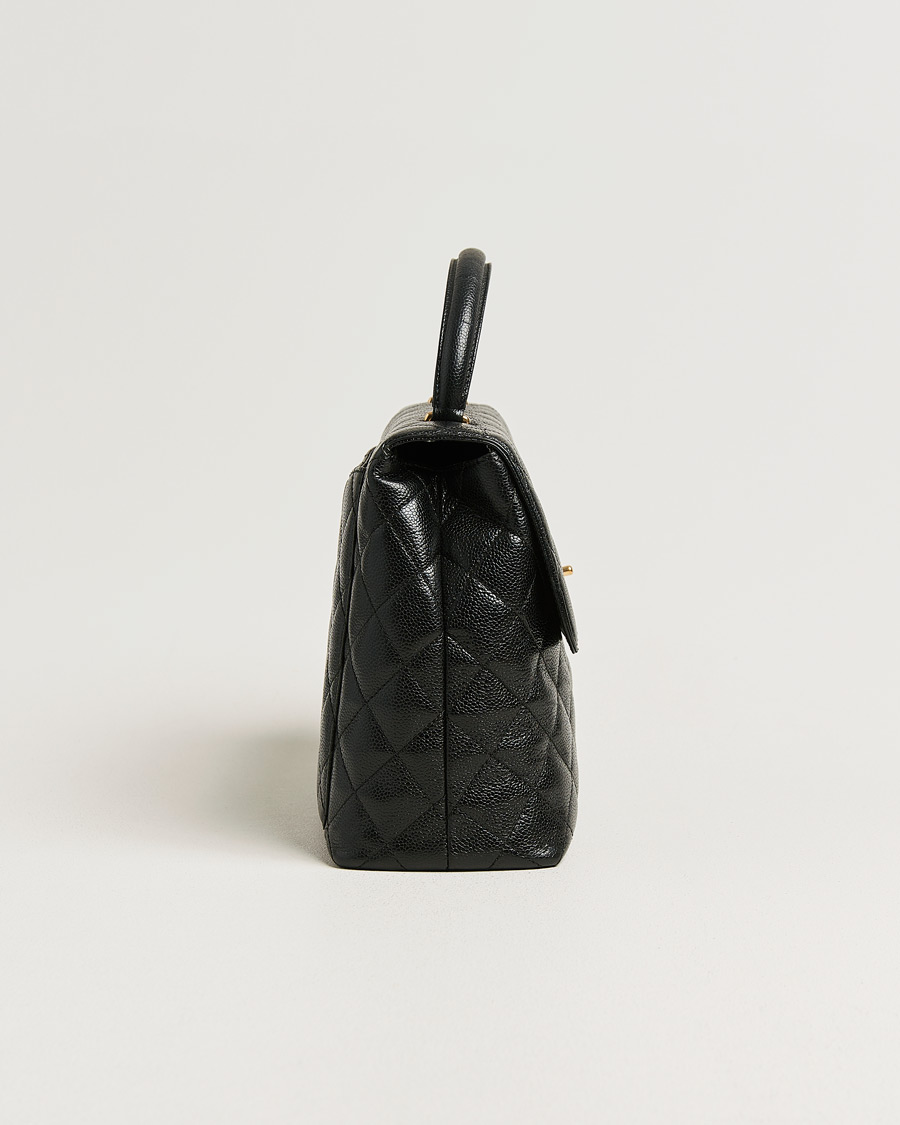Homme | Pre-Owned & Vintage Bags | Chanel Pre-Owned | Kelly Top Handle Bag Caviar Black