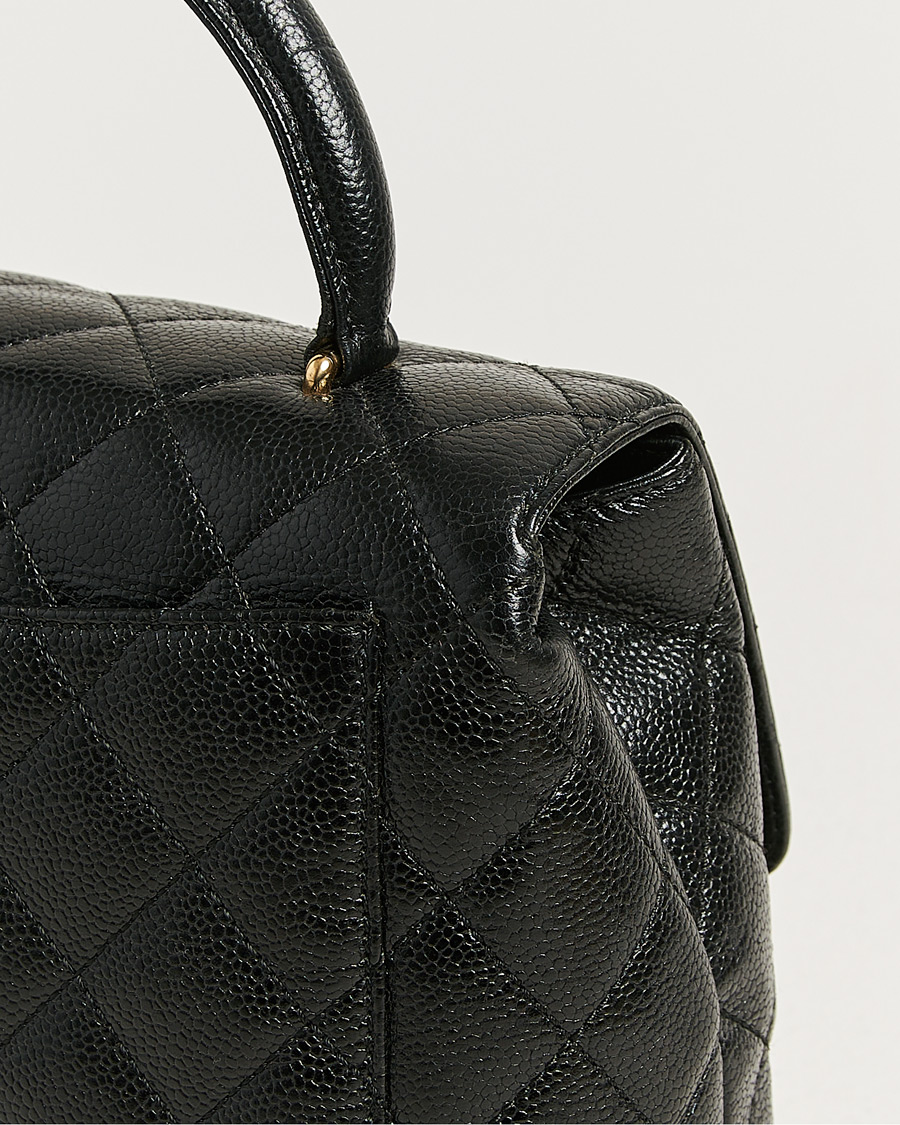 Homme | Pre-Owned & Vintage Bags | Chanel Pre-Owned | Kelly Top Handle Bag Caviar Black