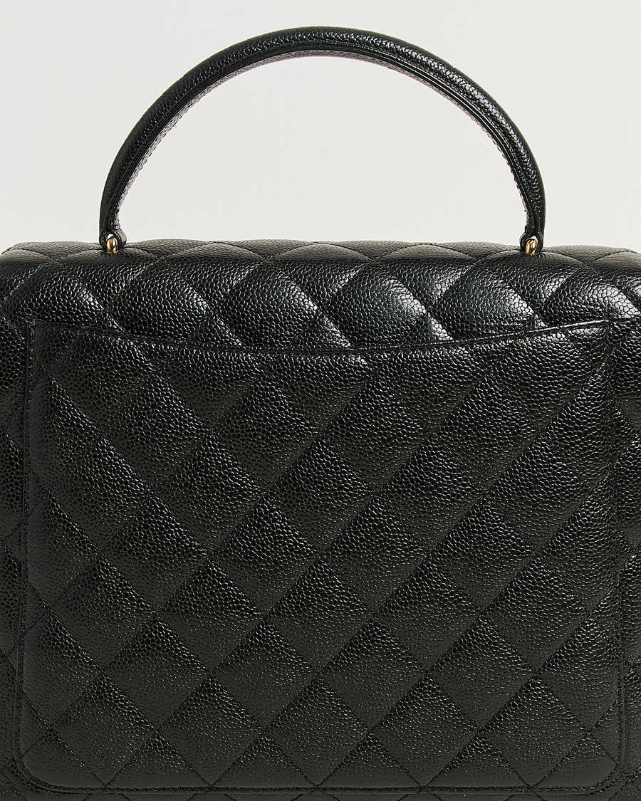 Homme | Pre-Owned & Vintage Bags | Chanel Pre-Owned | Kelly Top Handle Bag Caviar Black