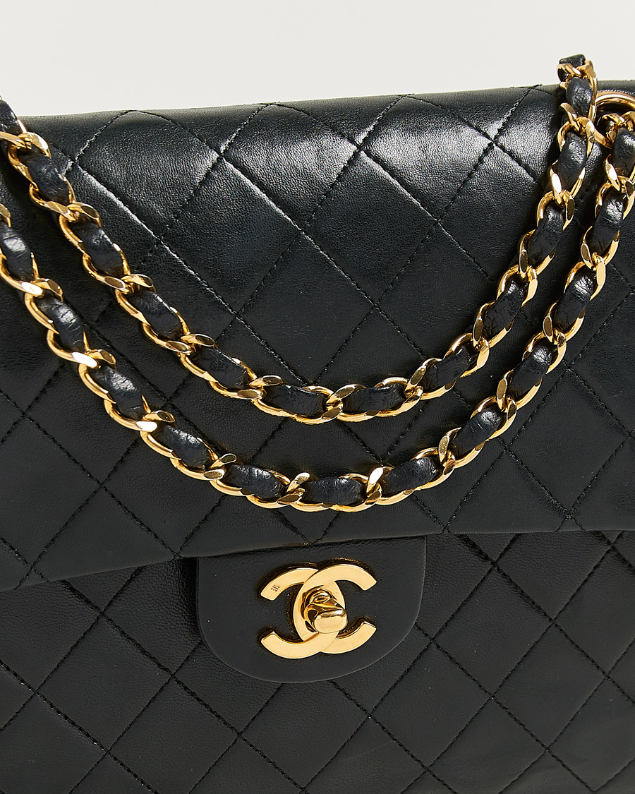 Homme | Pre-Owned & Vintage Bags | Chanel Pre-Owned | Single Flap Bag Lambskin Black