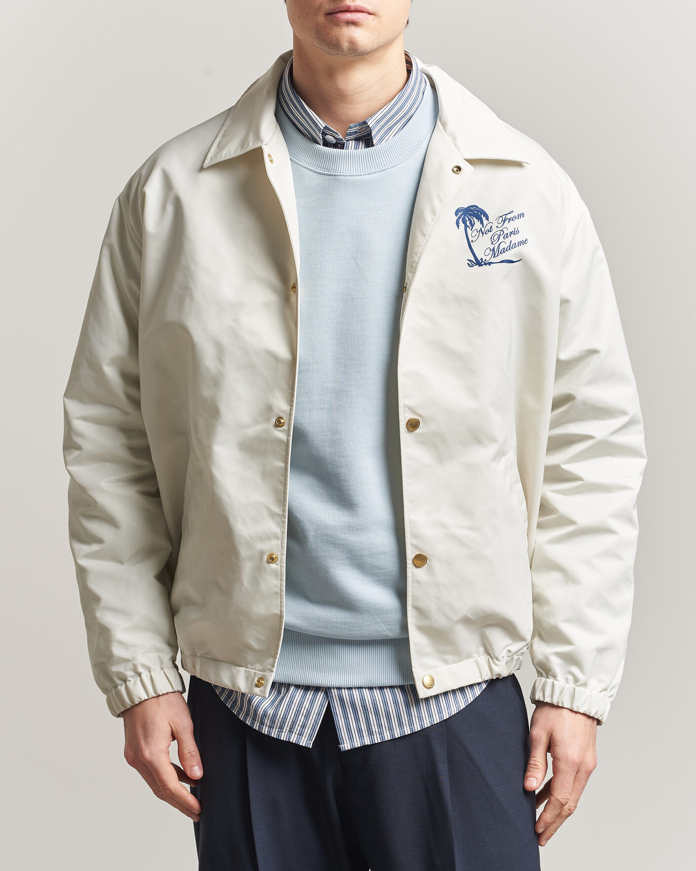 Homme | Manteaux Et Vestes | Drôle de Monsieur | Palmier Slogan Coach Jacket Off White