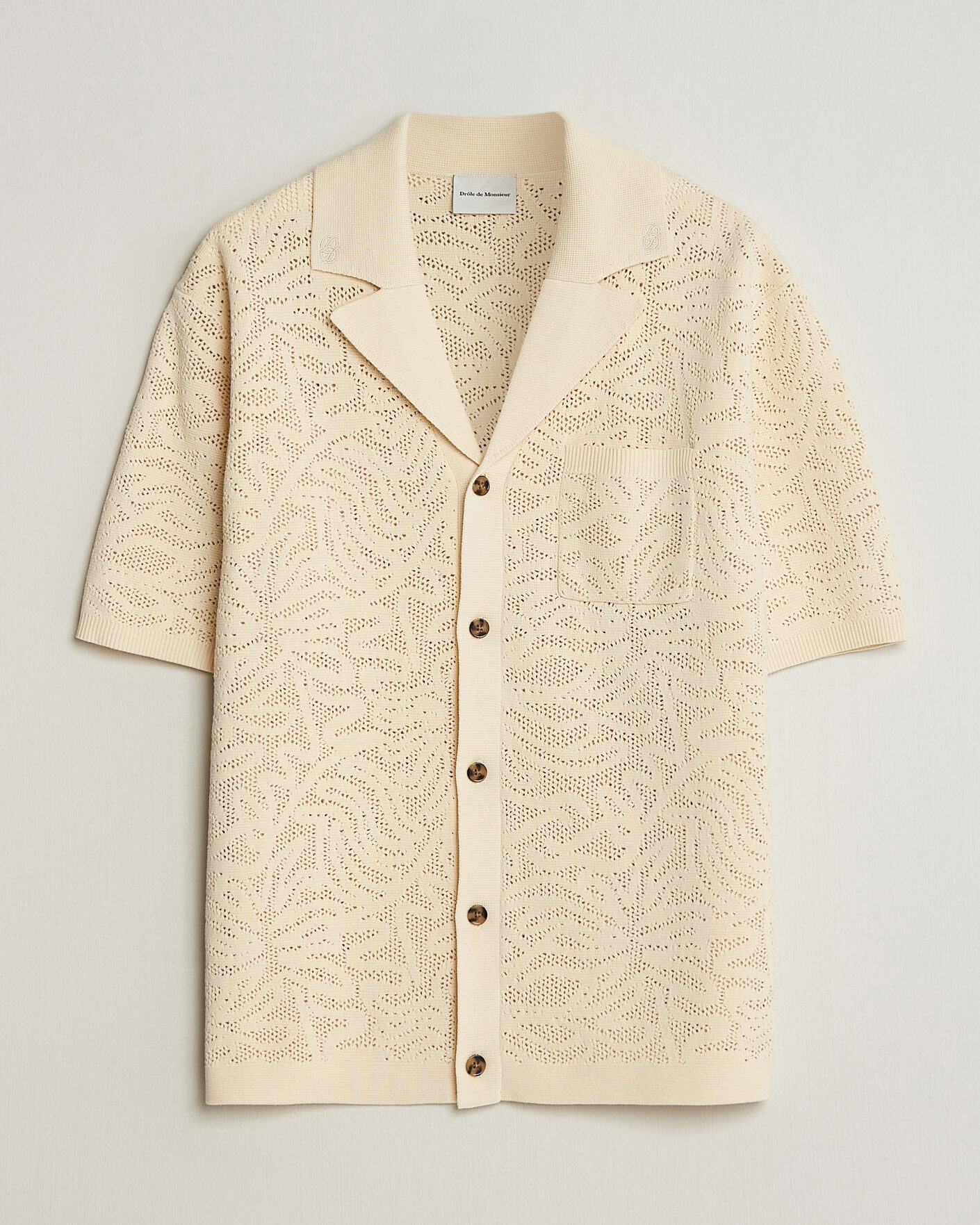Homme | Chemises | Drôle de Monsieur | Knitted Resort Shirt Off White
