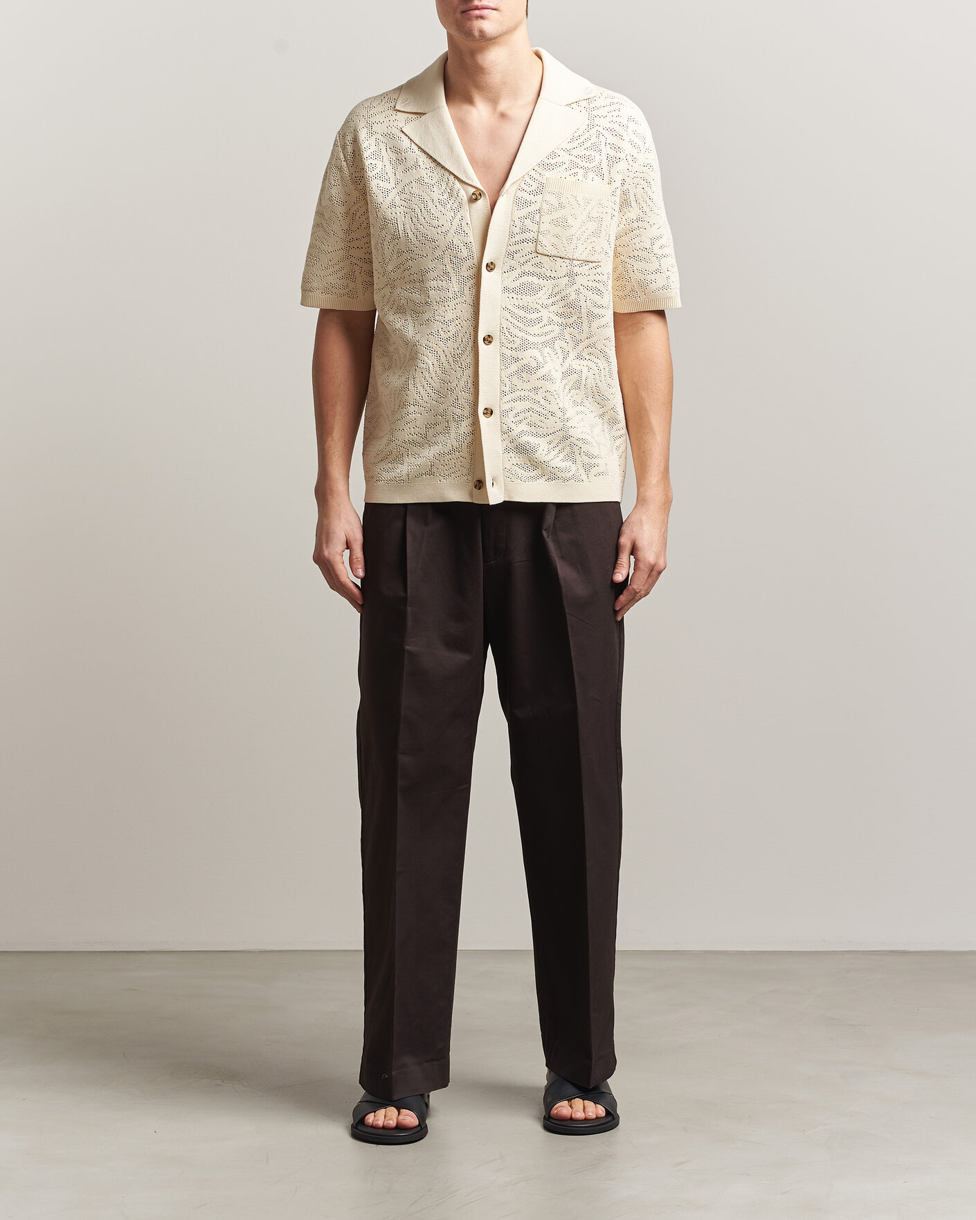 Homme | Chemises | Drôle de Monsieur | Knitted Resort Shirt Off White