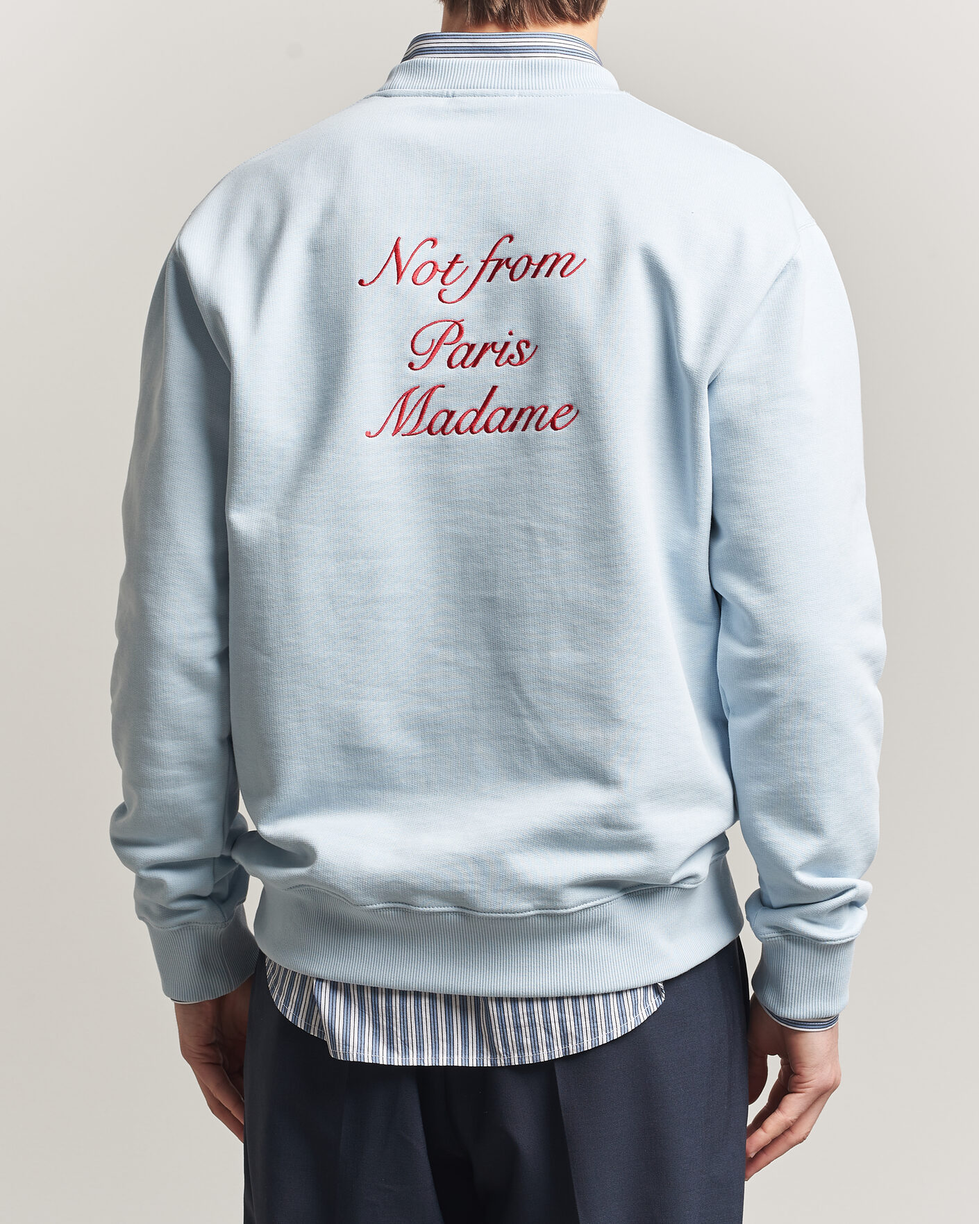 Homme | Pulls Et Tricots | Drôle de Monsieur | Slogan Cursive Sweatshirt Light Blue