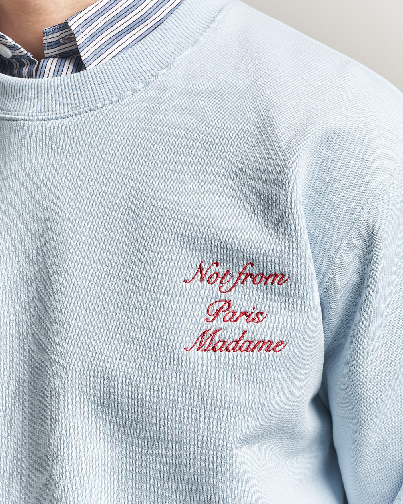 Homme | Pulls Et Tricots | Drôle de Monsieur | Slogan Cursive Sweatshirt Light Blue