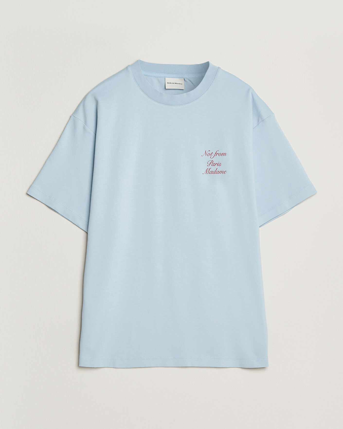Homme | T-shirts | Drôle de Monsieur | Slogan Cursive T-Shirt Light Blue