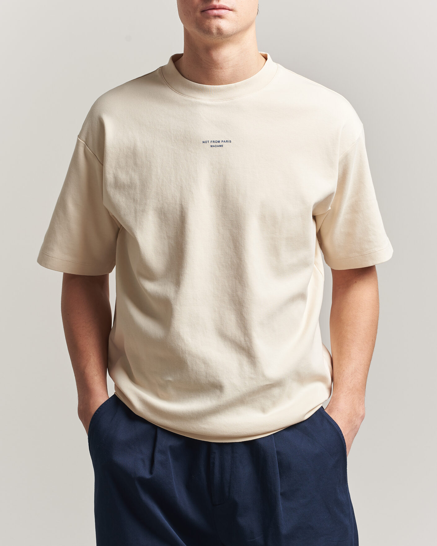 Homme | T-shirts | Drôle de Monsieur | Classic Slogan T-Shirt Sand