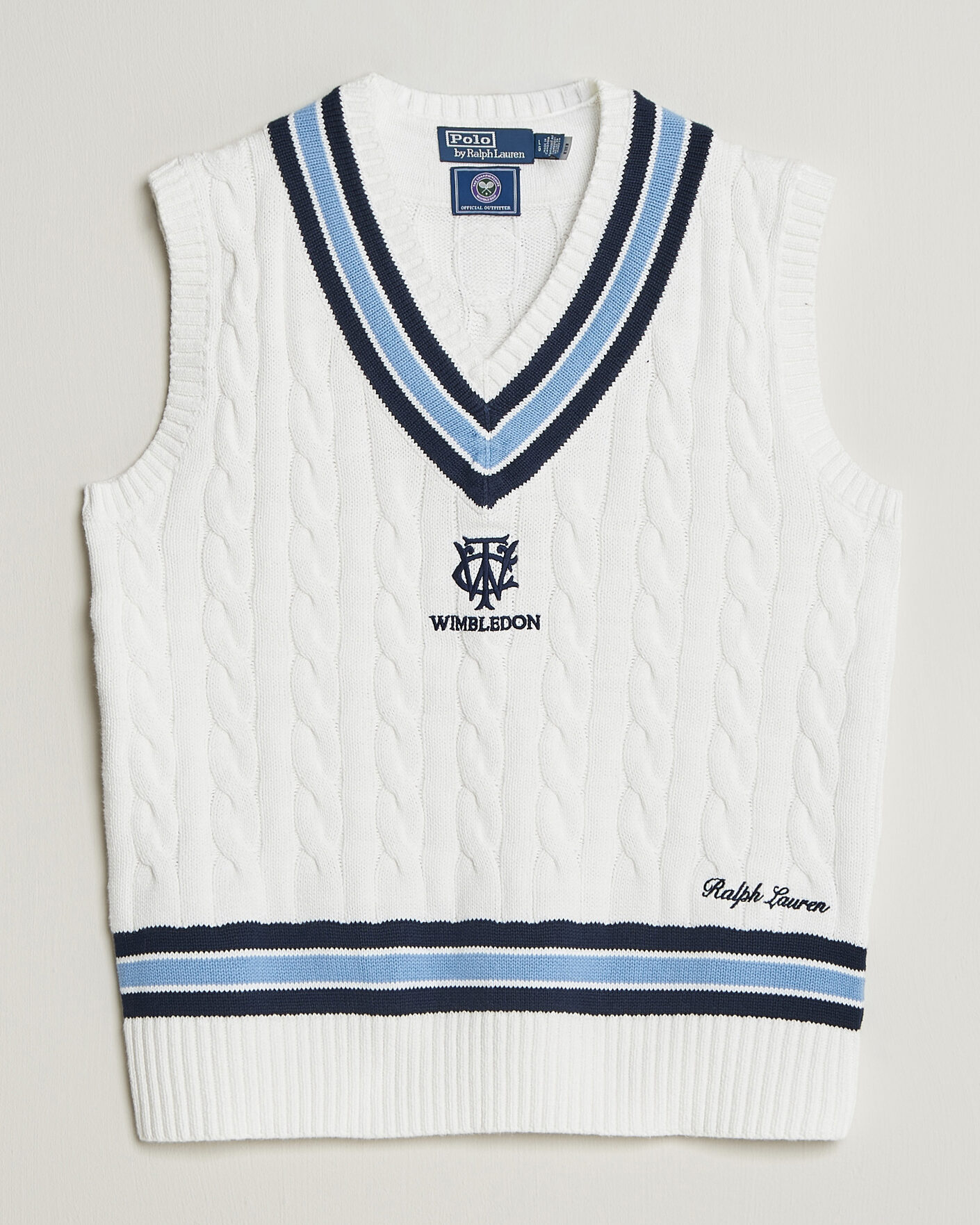 Homme | Pulls Et Tricots | Polo Ralph Lauren | Cotton Cable Vest Cream Combo