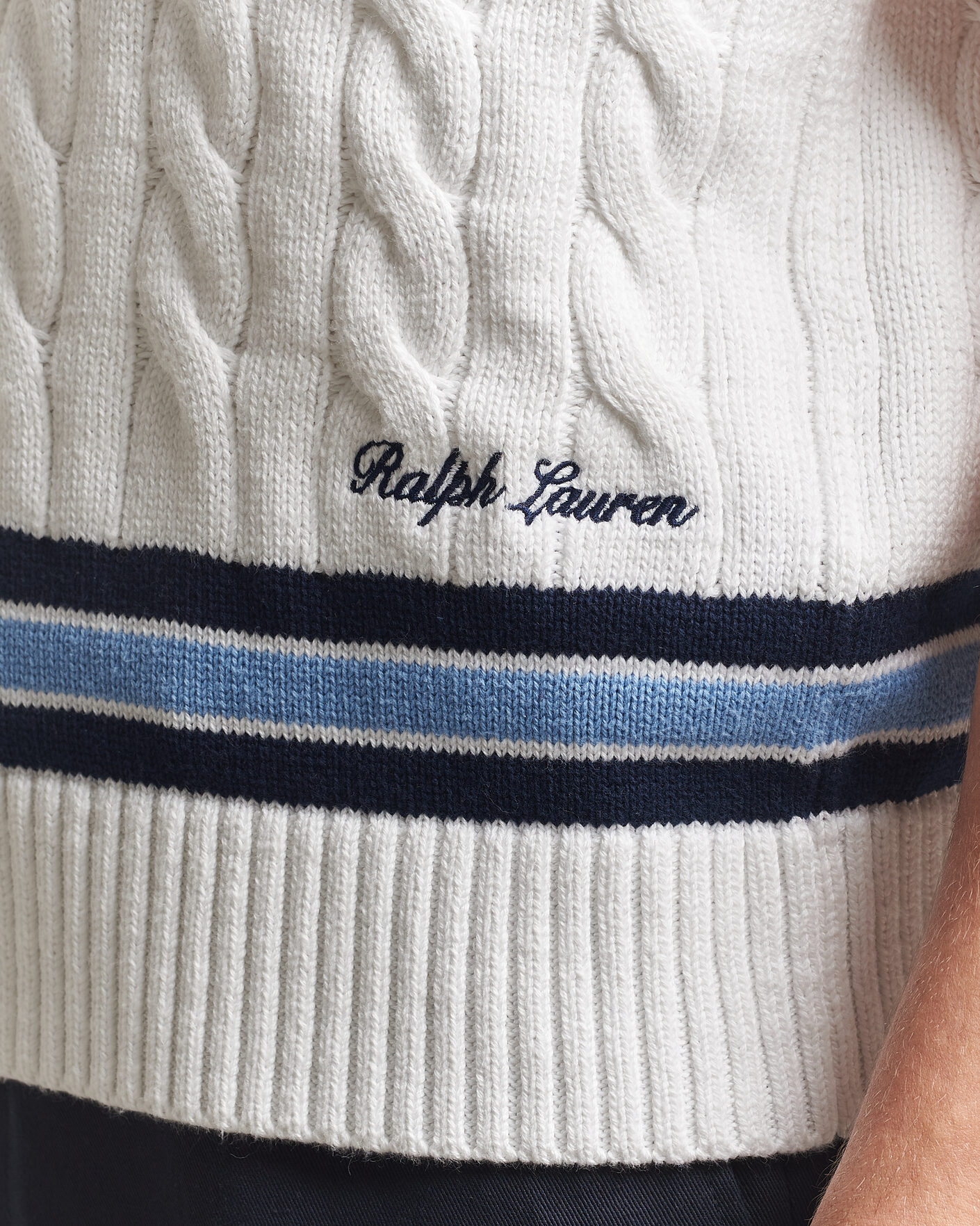 Homme | Pulls Et Tricots | Polo Ralph Lauren | Cotton Cable Vest Cream Combo