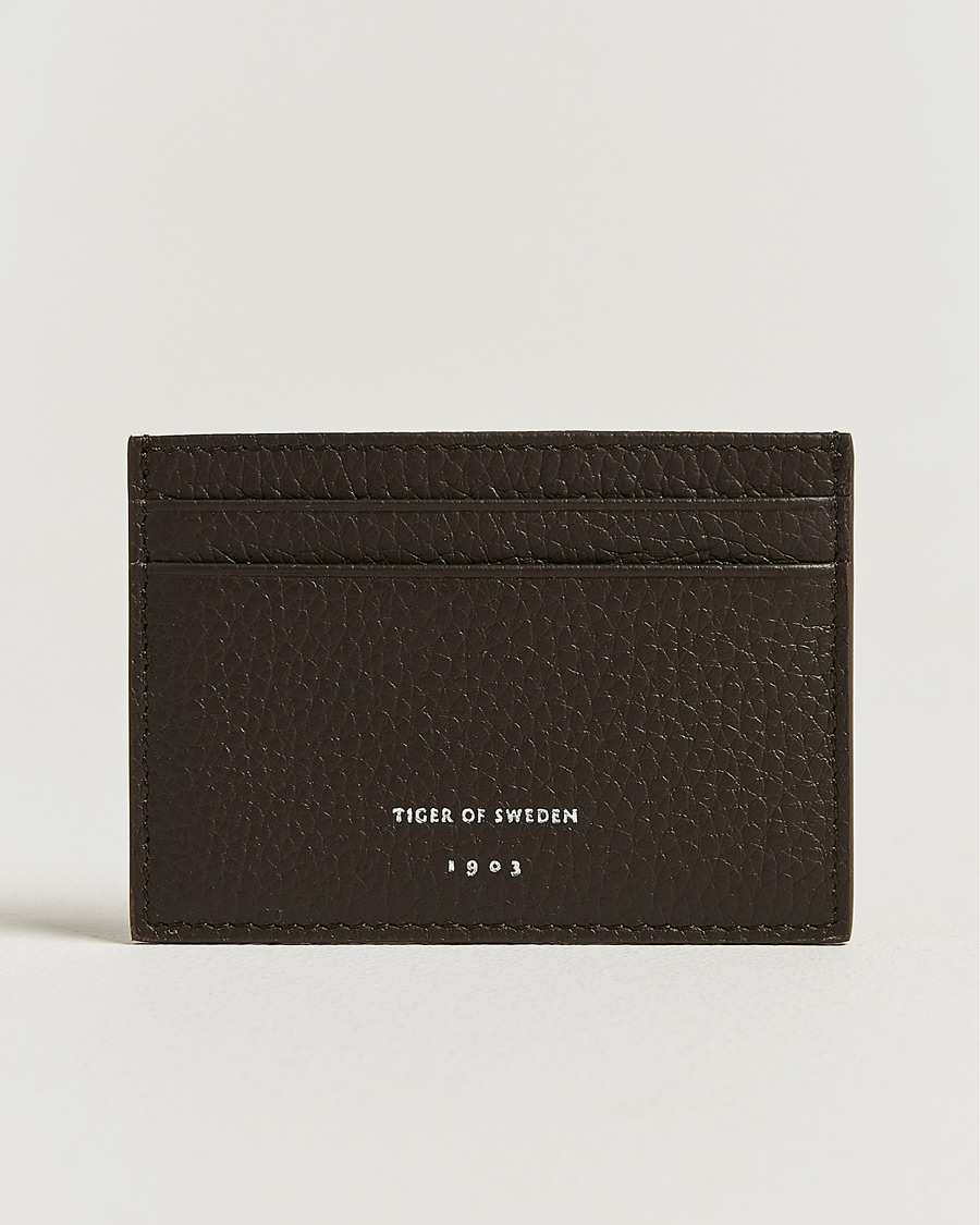 Homme | Portefeuilles | Tiger of Sweden | Wharf Leather Card Holder Dark Brown