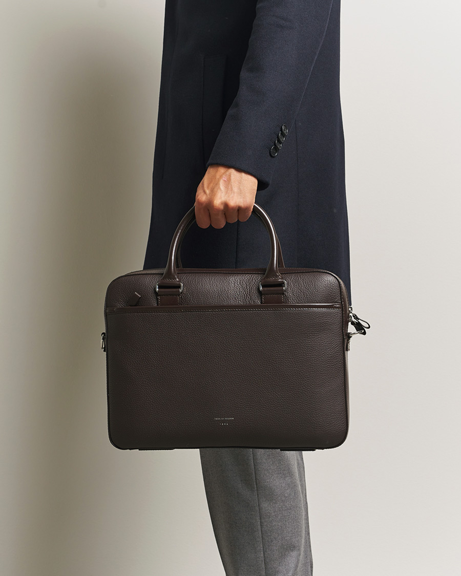 Homme | Sacs | Tiger of Sweden | Bosun Grained Leather Briefcase Dark Brown