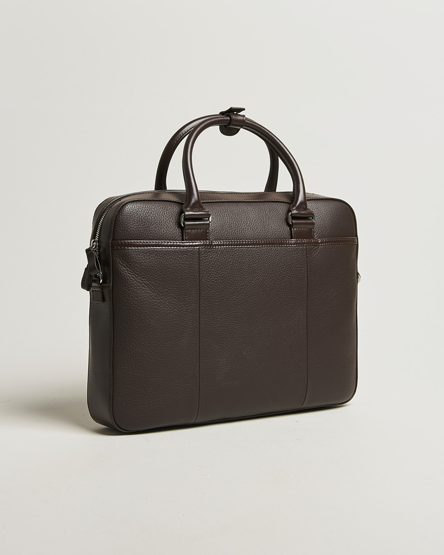 Homme | Sacs | Tiger of Sweden | Bosun Grained Leather Briefcase Dark Brown