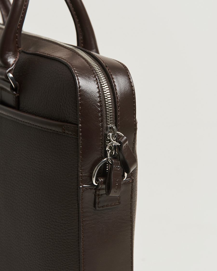 Homme | Sacs | Tiger of Sweden | Bosun Grained Leather Briefcase Dark Brown