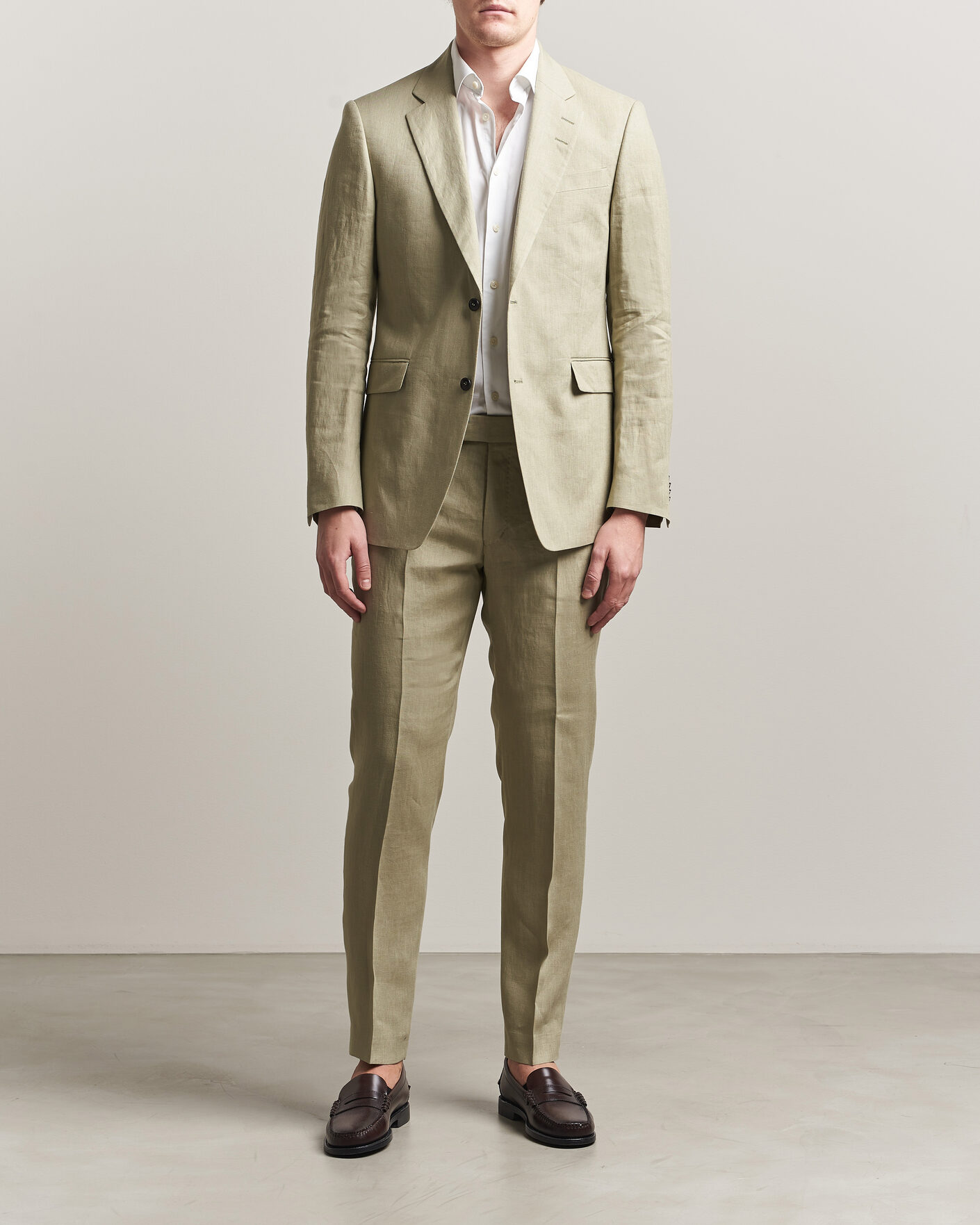 Homme | Pantalons | Tiger of Sweden | Tenuta Linen Suit Trousers Mole