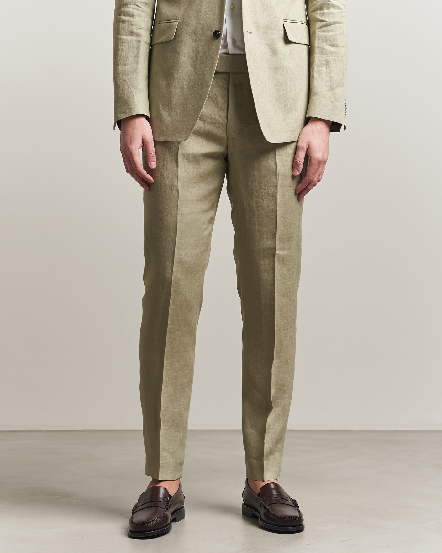 Homme | Pantalons | Tiger of Sweden | Tenuta Linen Suit Trousers Mole