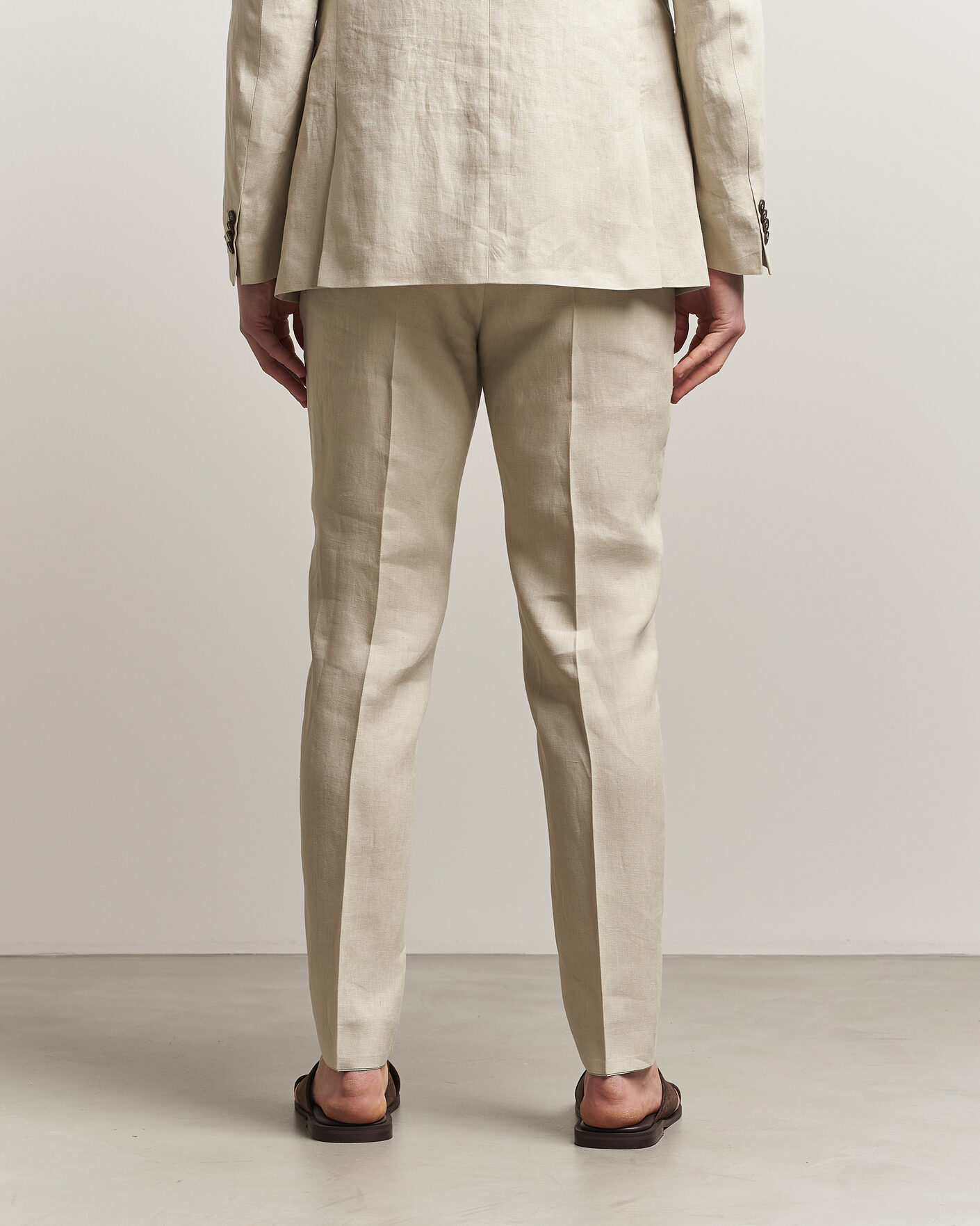 Homme | Pantalons | Tiger of Sweden | Tenuta Linen Suit Trousers Cream Sand