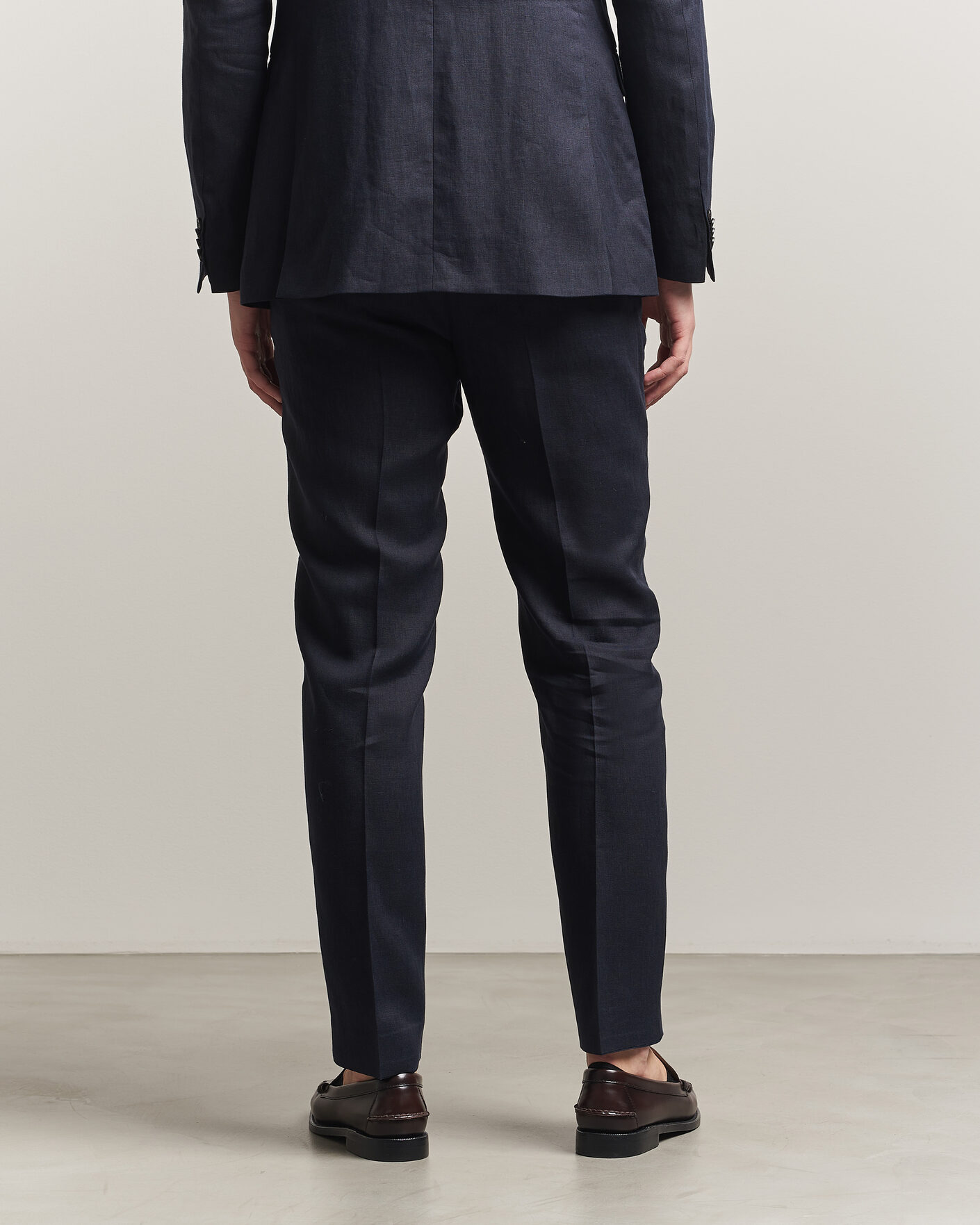 Homme | Pantalons | Tiger of Sweden | Tenuta Linen Suit Trousers Midnight Blue