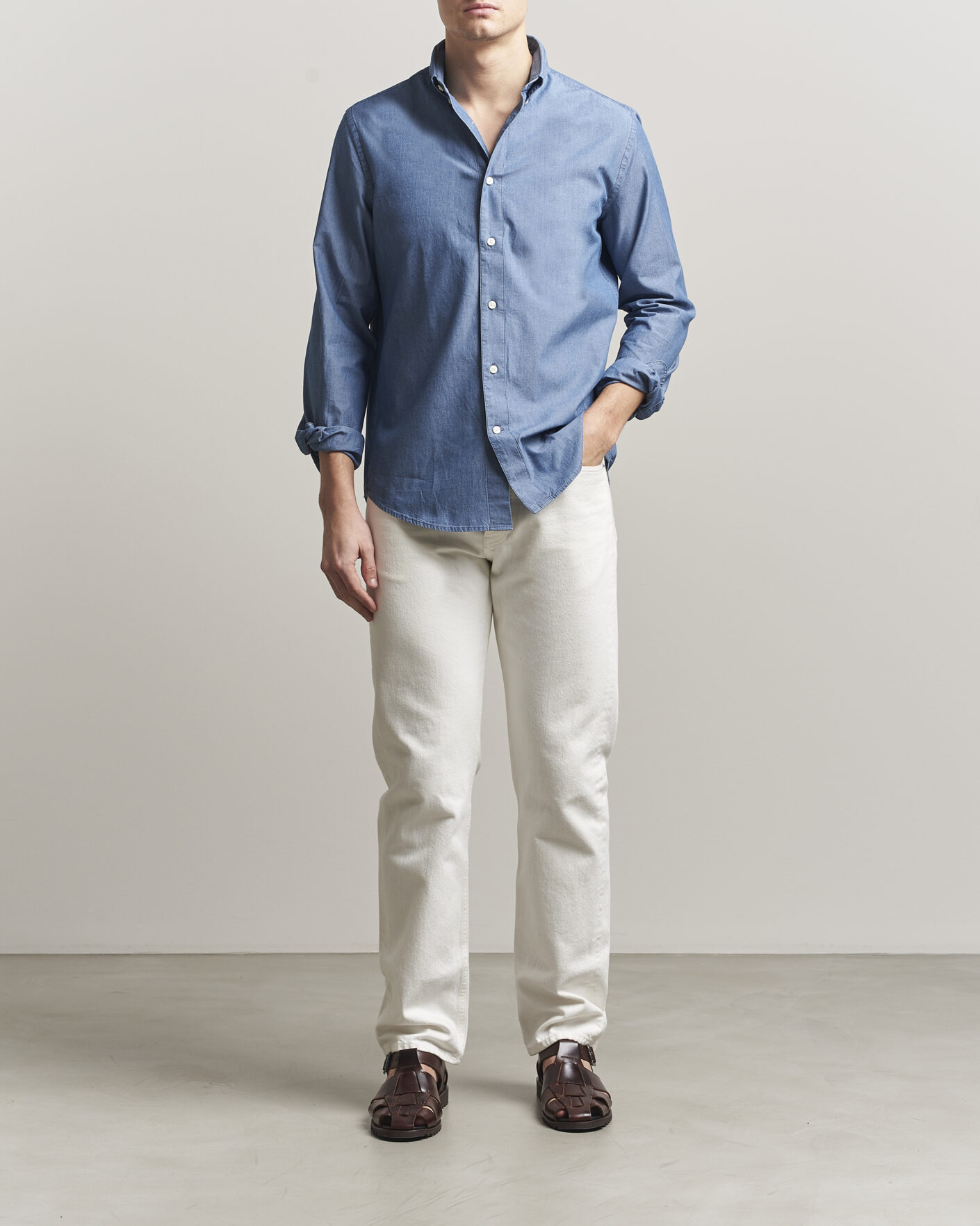 Homme | Chemises | Tiger of Sweden | Bjorn Denim Shirt Bering Sea