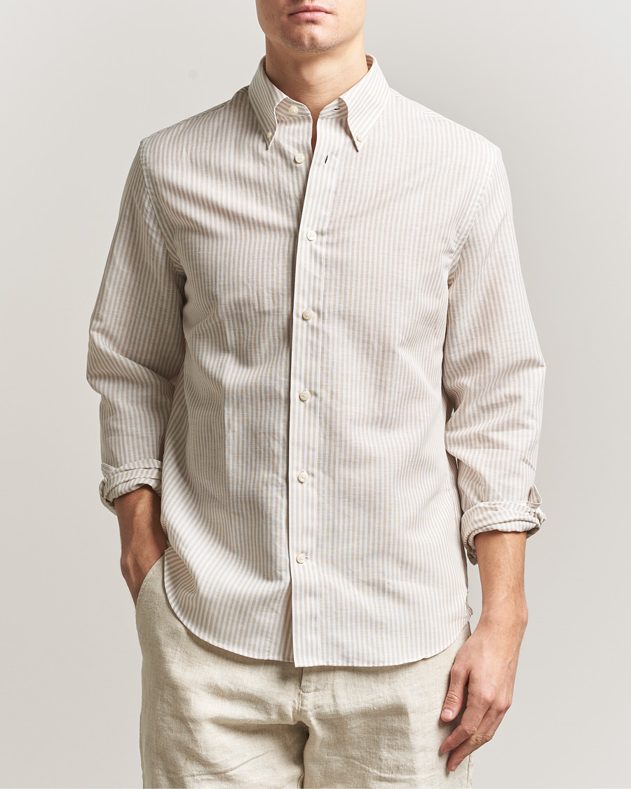Homme | Chemises | Tiger of Sweden | Bjorn Cotton/Linen Striped Shirt Tehina