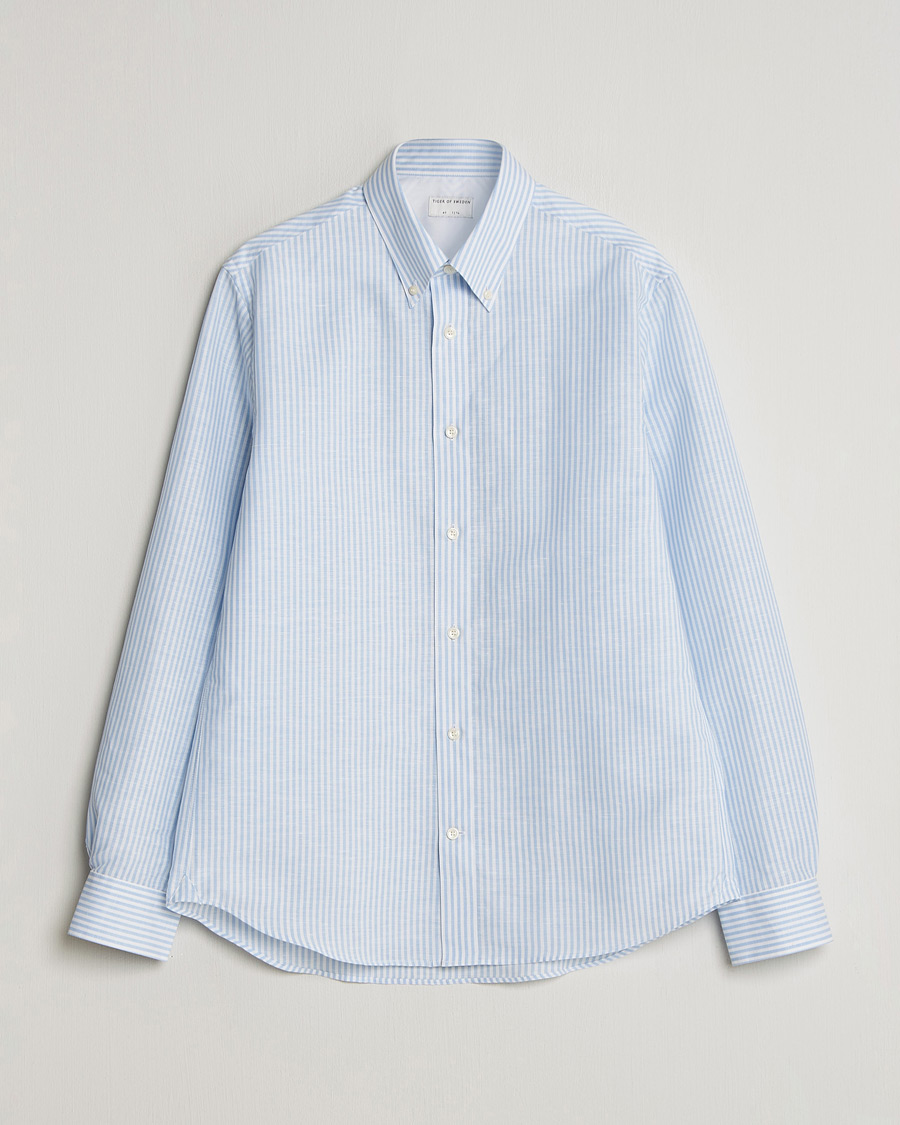 Homme | Chemises | Tiger of Sweden | Bjorn Cotton/Linen Striped Shirt Heaven