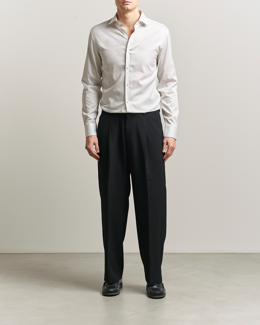 Homme | Chemises | Tiger of Sweden | Adley Cotton Striped Shirt Seline Grey