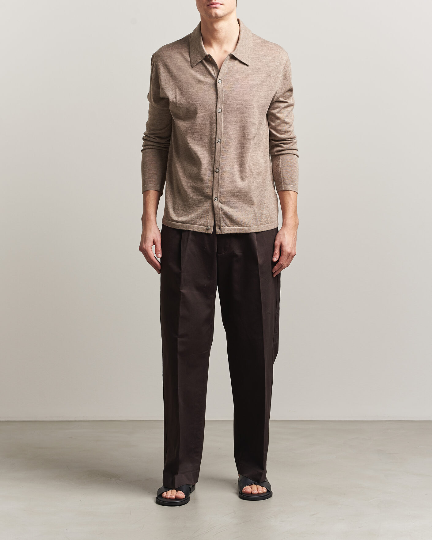 Homme | Pulls Et Tricots | Tiger of Sweden | Verklin Merino Knitted Cardigan Beige Melange