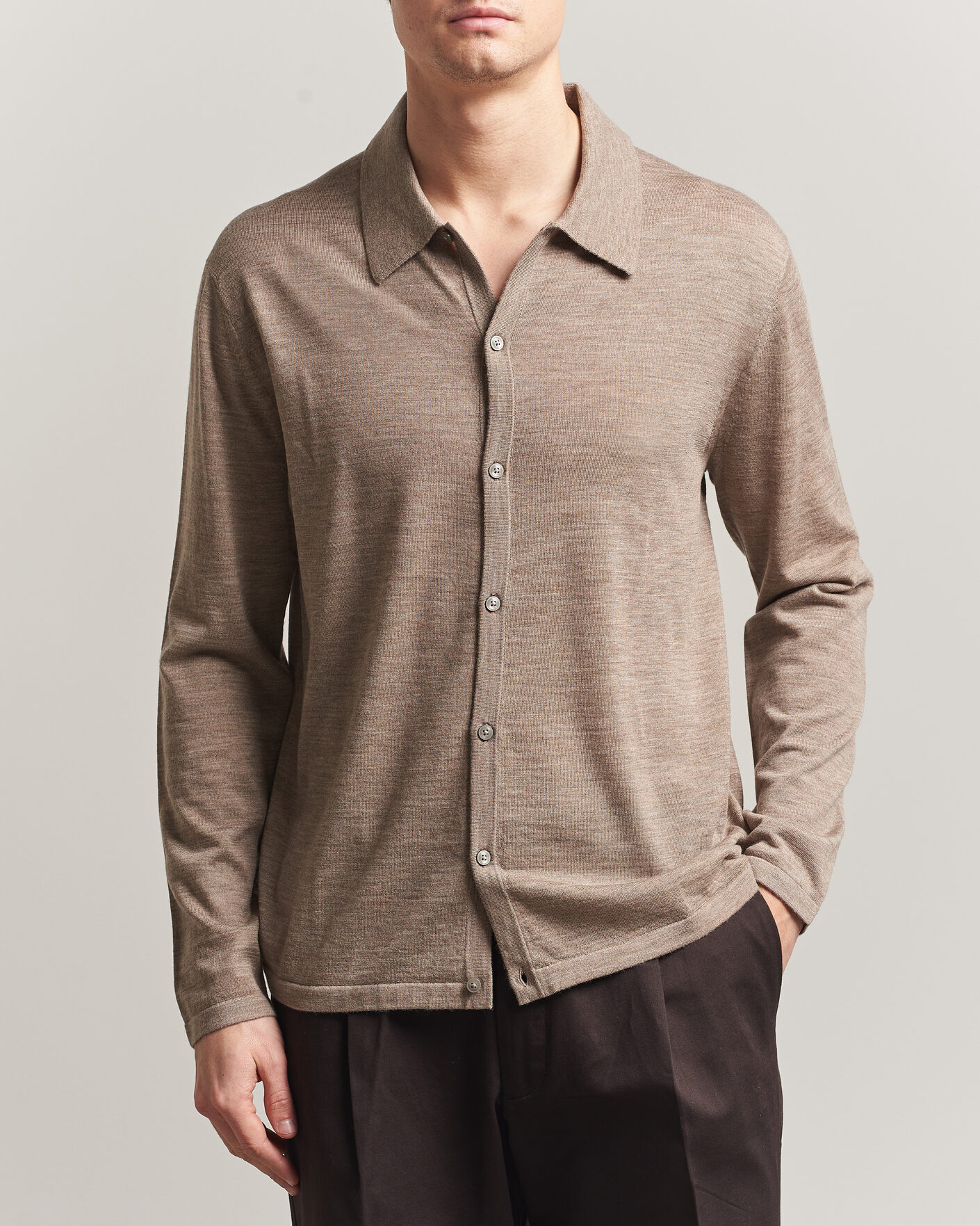 Homme | Pulls Et Tricots | Tiger of Sweden | Verklin Merino Knitted Cardigan Beige Melange