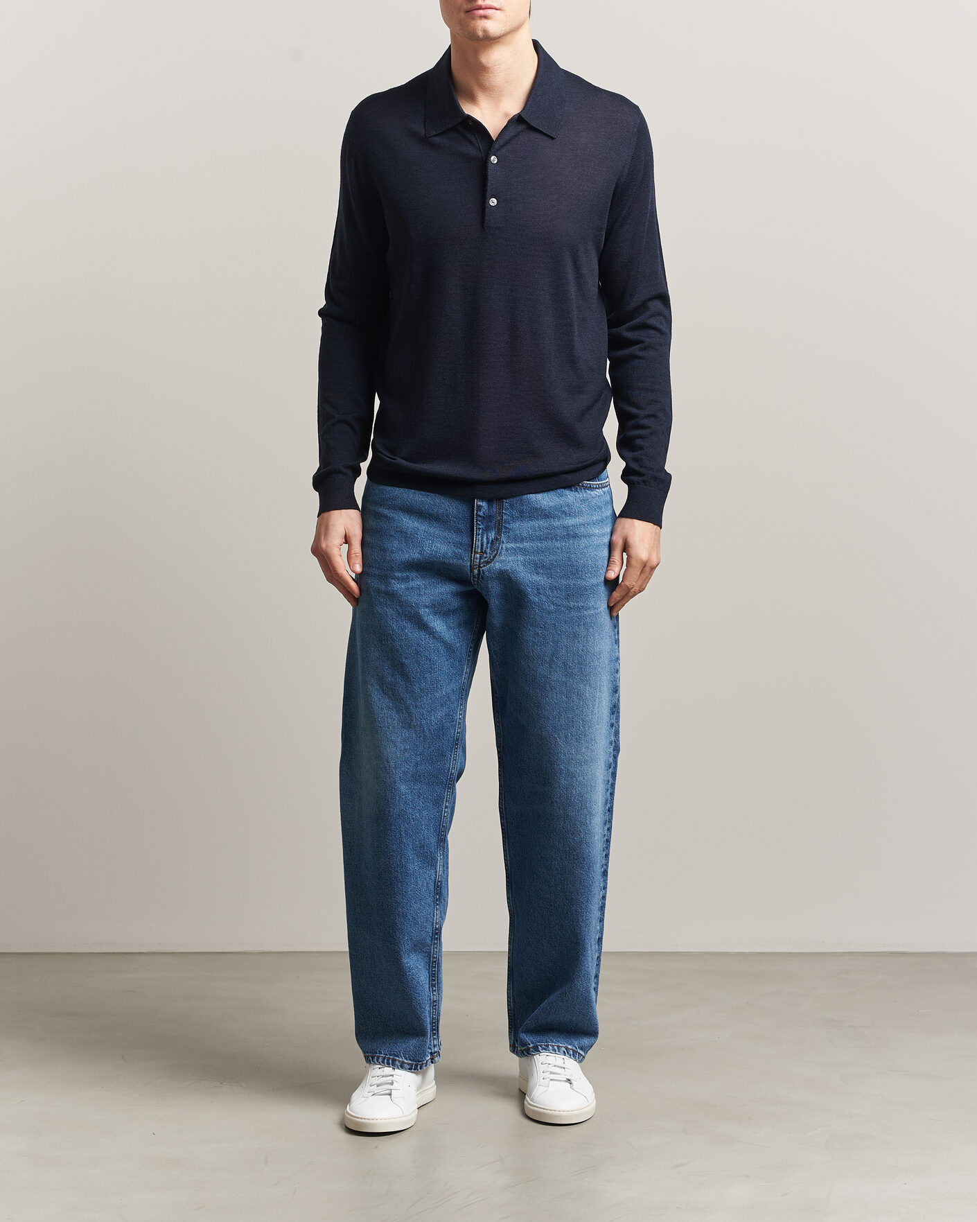 Homme | Pulls Et Tricots | Tiger of Sweden | Eross Merino Knitted Polo Light Ink