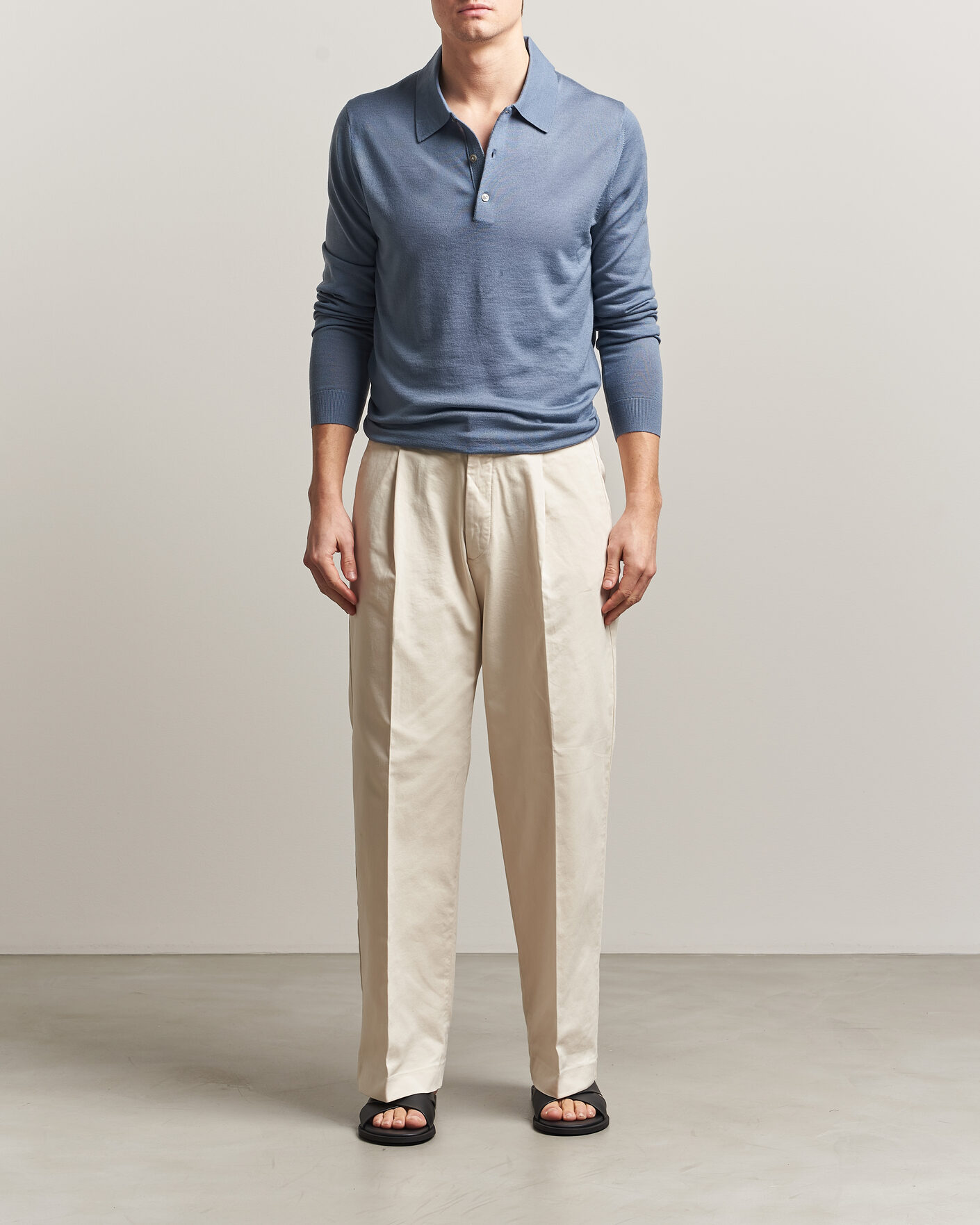 Homme | Pulls Et Tricots | Tiger of Sweden | Eross Merino Knitted Polo Dull Blue