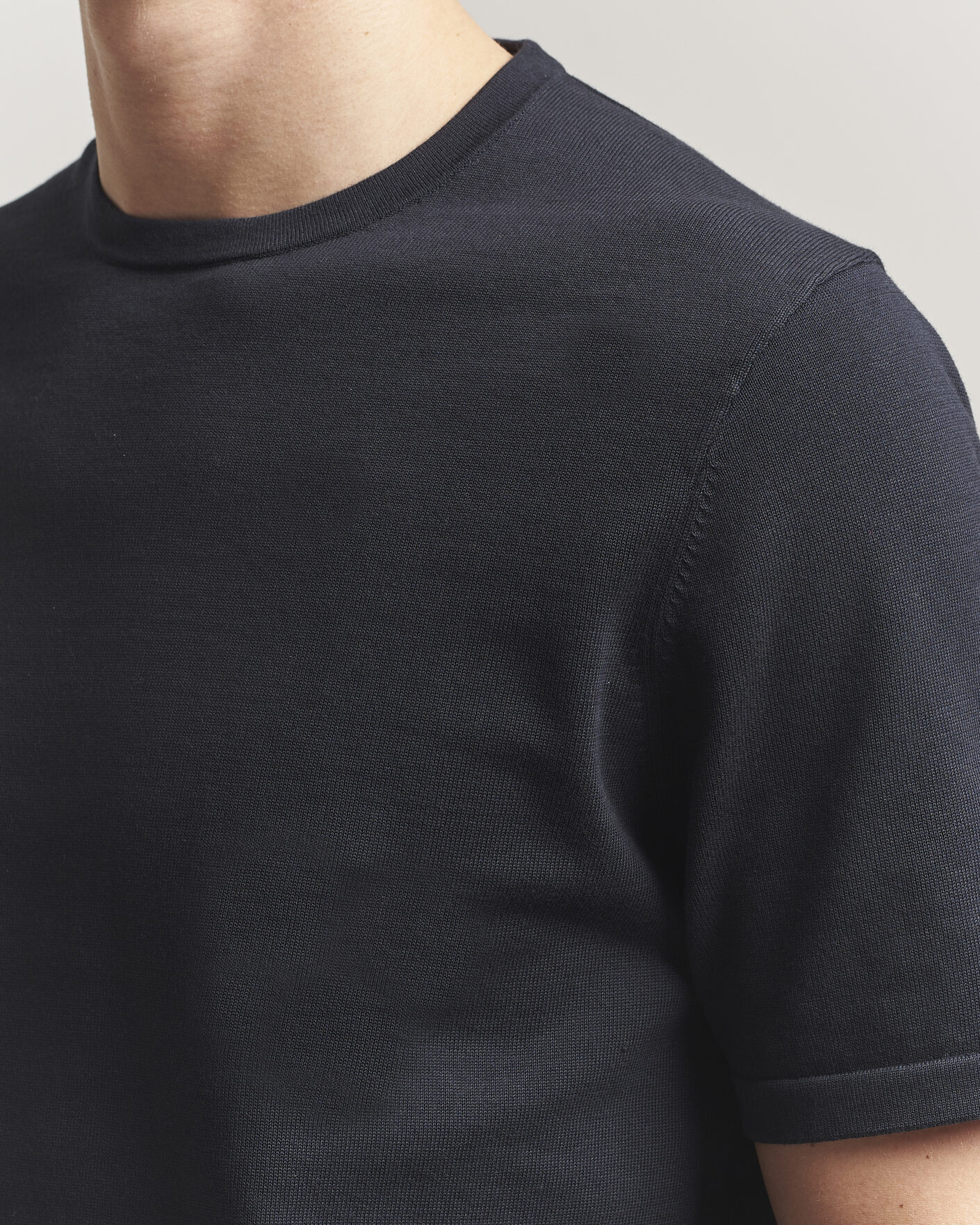Homme | T-shirts | Tiger of Sweden | Connor Cotton Knitted T-Shirt Light Ink