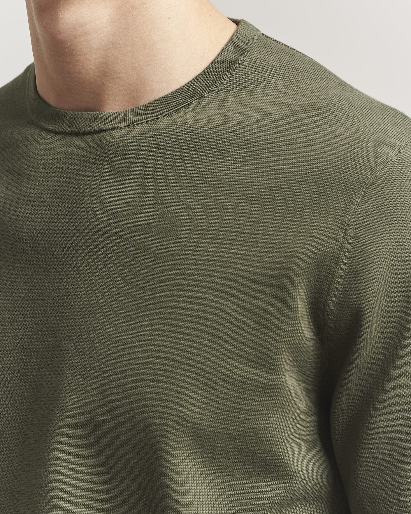 Homme | T-shirts | Tiger of Sweden | Connor Cotton Knitted T-Shirt Kalamata Green
