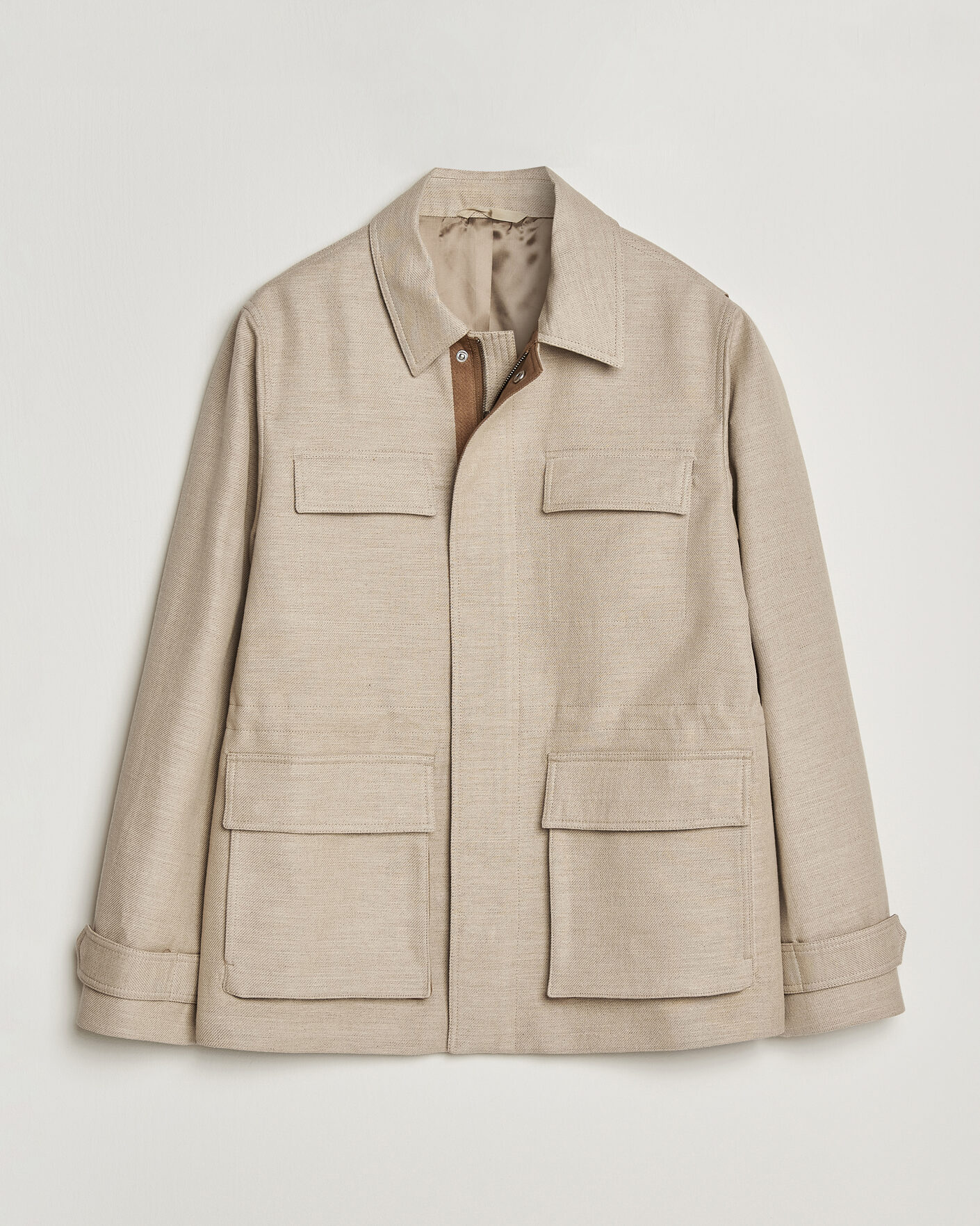 Homme | Manteaux Et Vestes | Tiger of Sweden | Sandser Cotton/Linen Field Jacket Soft Latte