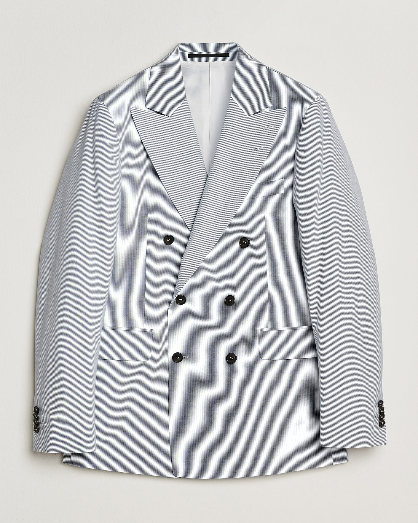 Homme | Blazers | Tiger of Sweden | Ease Cotton Double Breasted Blazer Thunder Blue