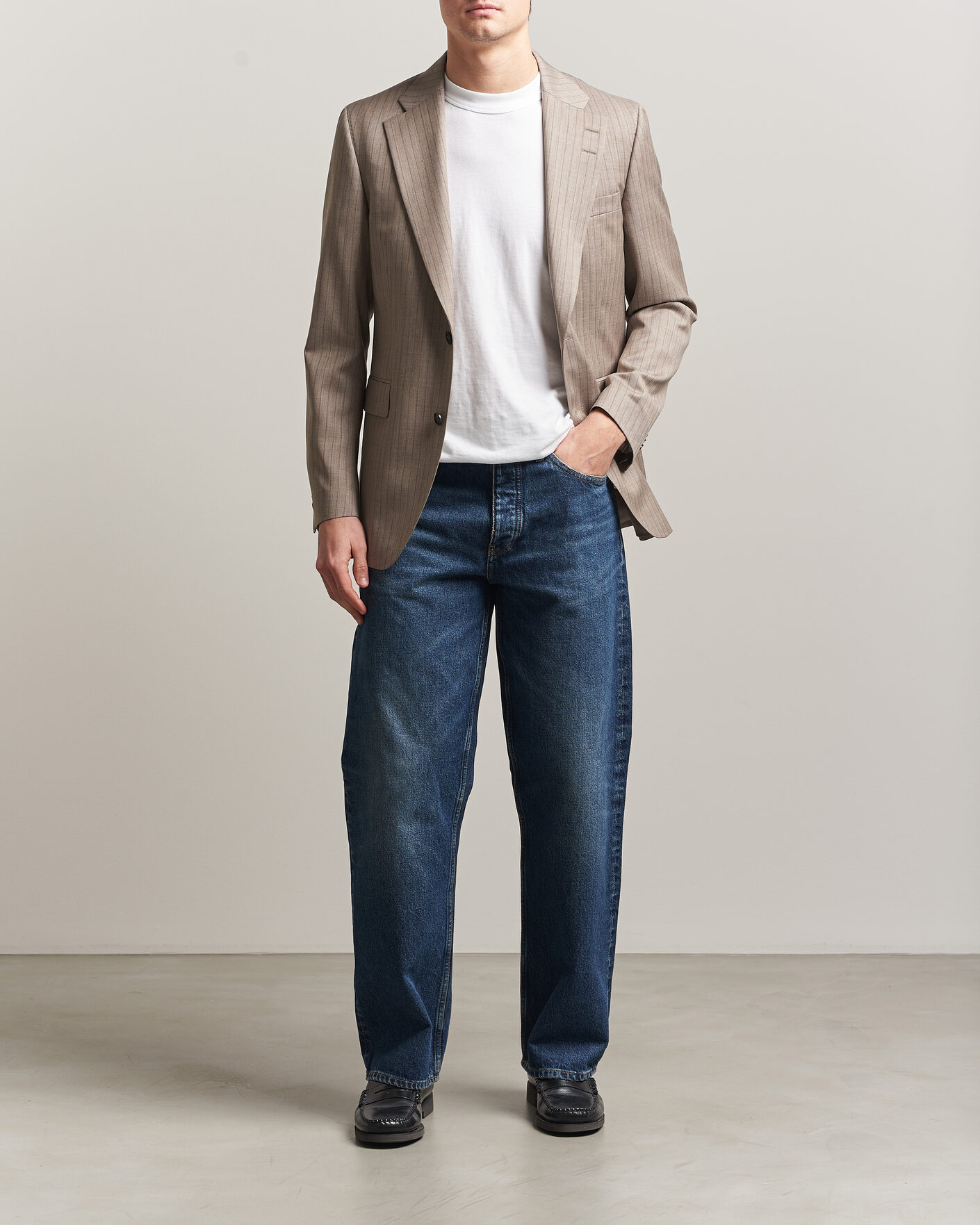 Homme | Blazers | Tiger of Sweden | Ease Wool Pinstriped Blazer Clay