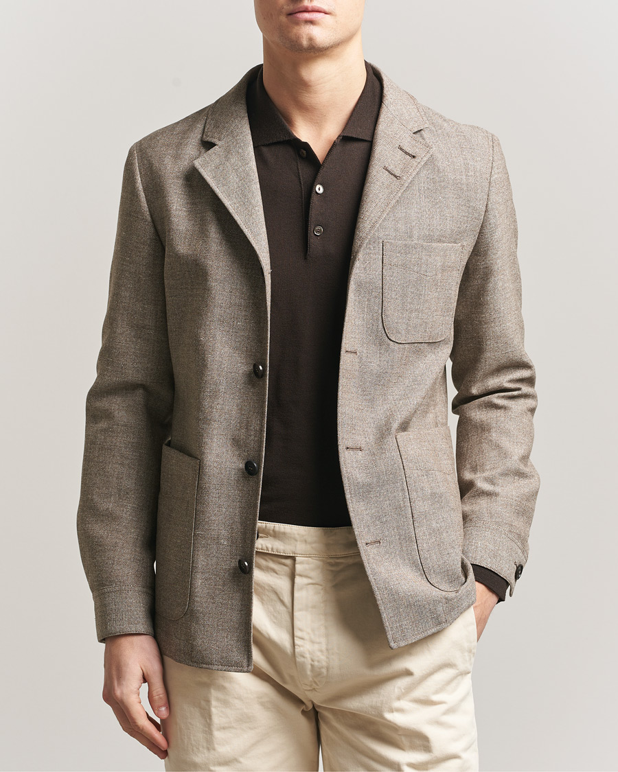 Homme | Blazers | Tiger of Sweden | Harrison Wool/Linen Blazer Sawgrass Brown