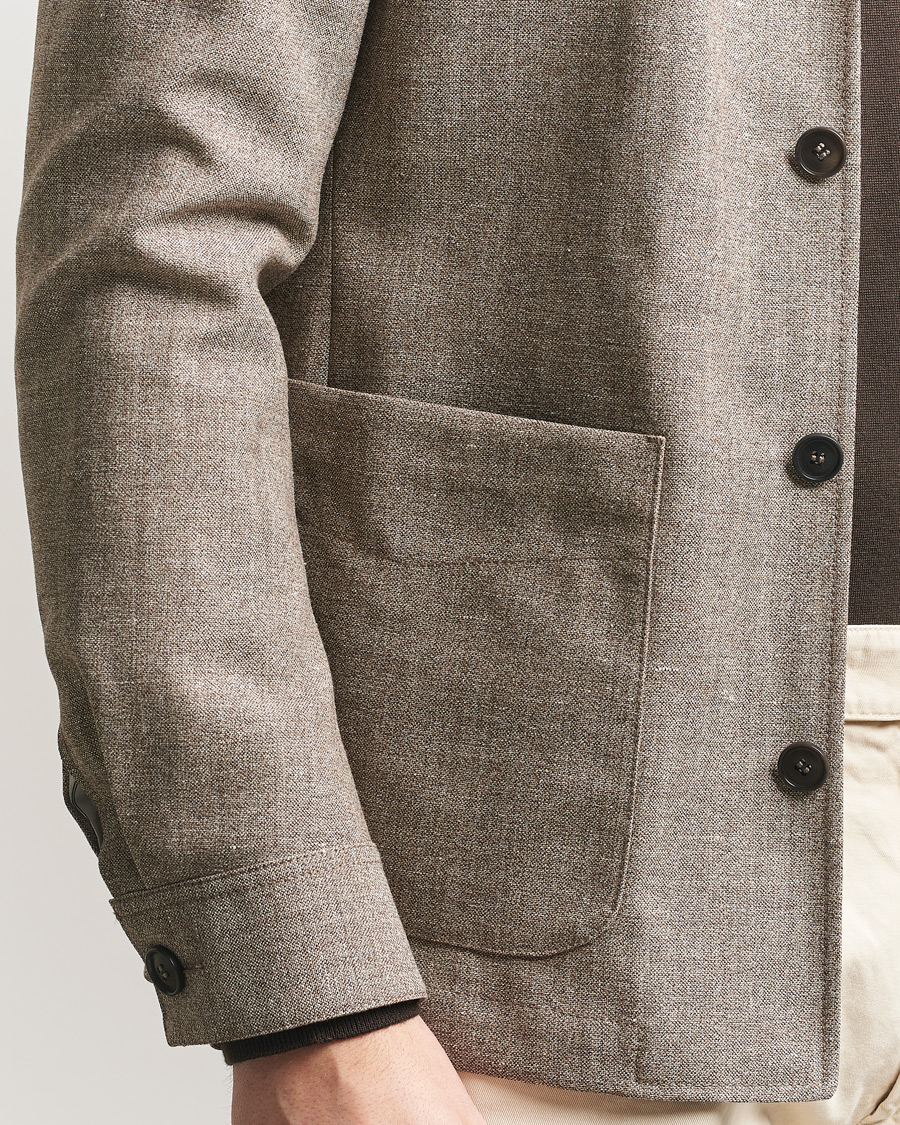 Homme | Blazers | Tiger of Sweden | Harrison Wool/Linen Blazer Sawgrass Brown